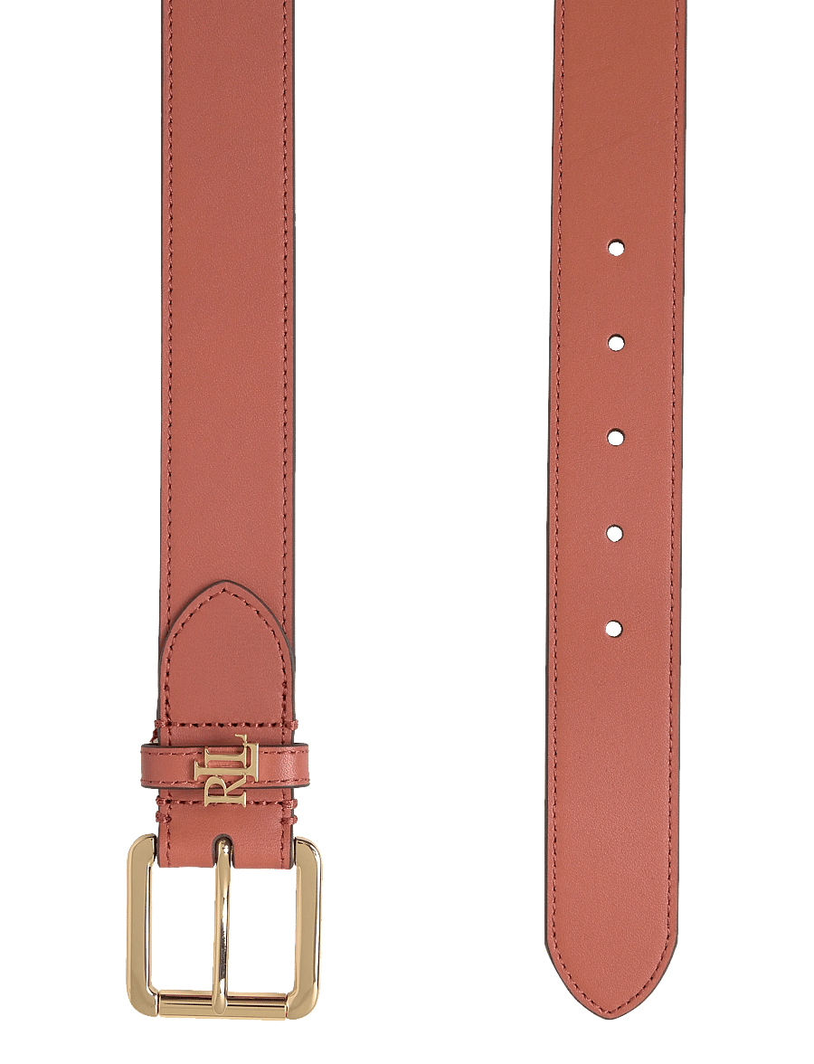 Lauren Ralph Lauren - NATURAL SMTH LEATHR-LOGO KEEPER-BLT - ledergürtel - red terracotta - 1