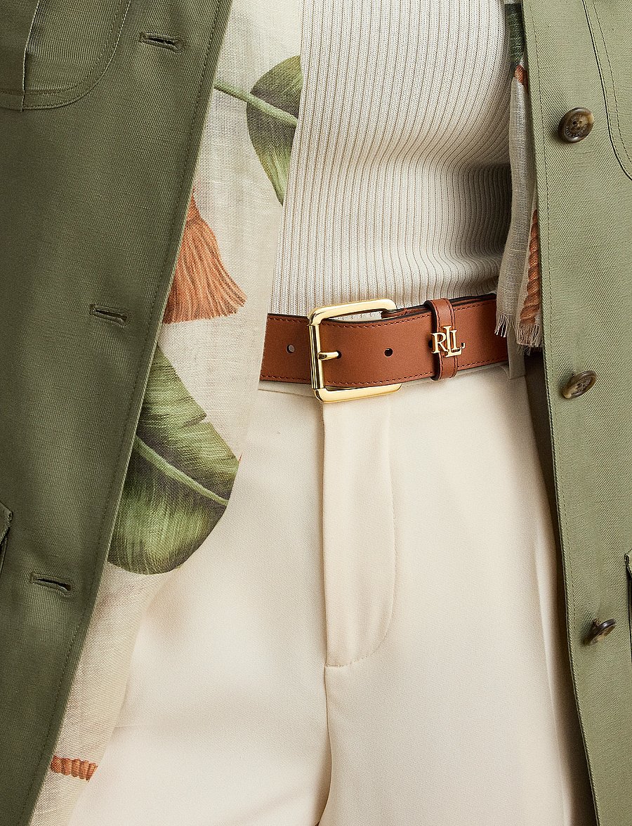 Lauren Ralph Lauren - NATURAL SMTH LEATHR-LOGO KEEPER-BLT - ledergürtel - red terracotta - 3