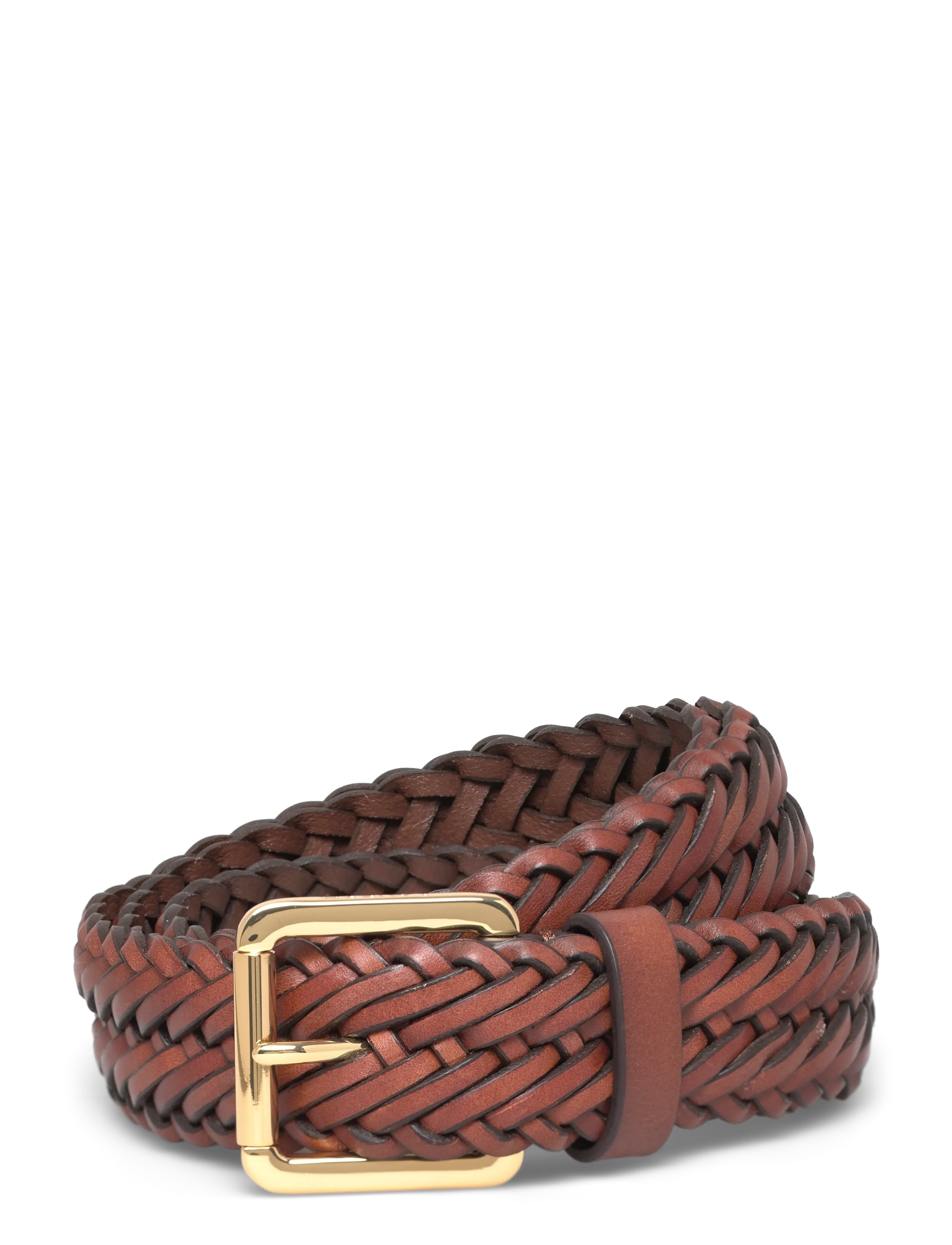 Lauren Ralph Lauren Braided Vachetta Leather Belt - Belts - LAUREN TAN / brown