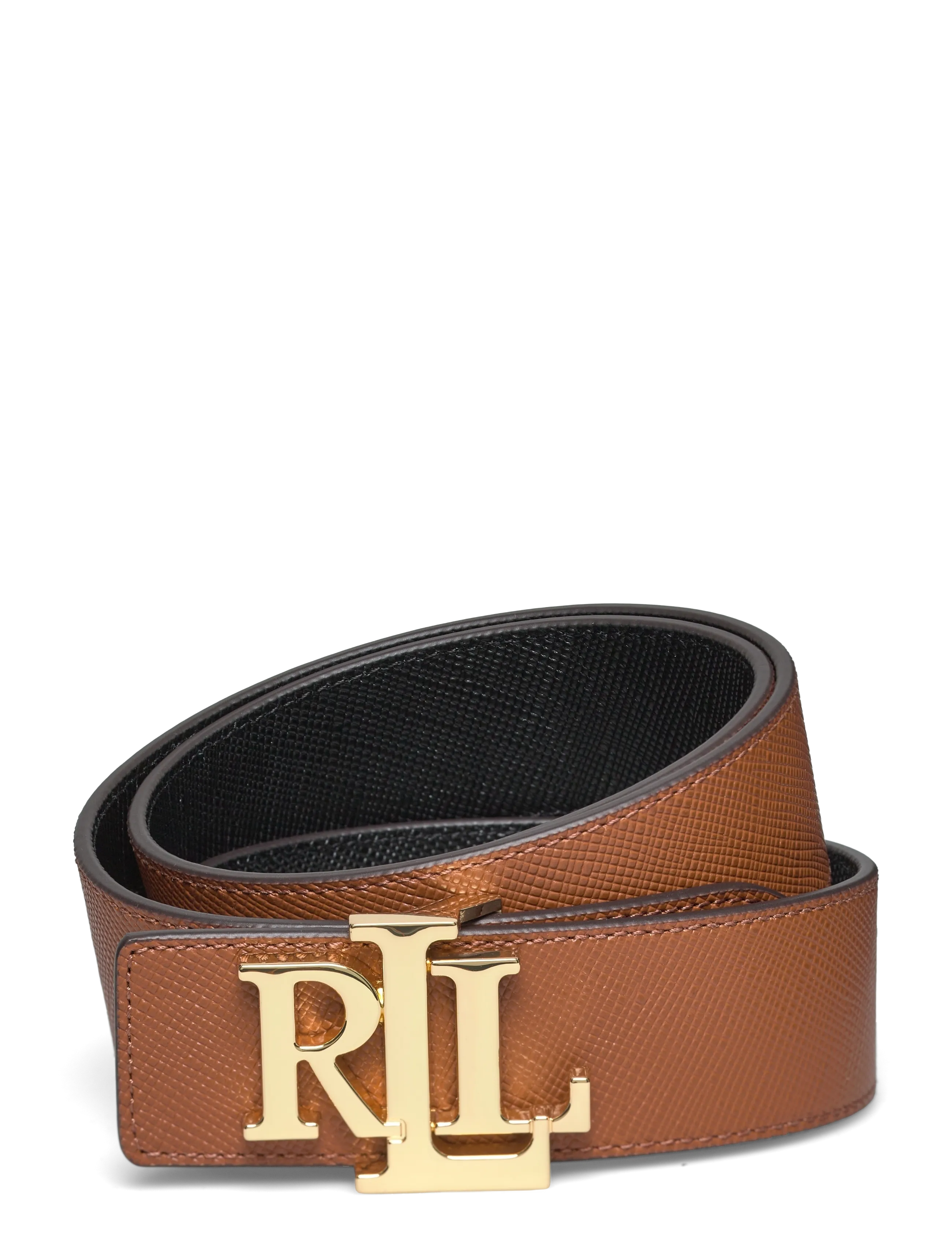 Lauren Ralph Lauren Logo Reversible Textured Wide Belt - Asusteet - LAUREN TAN/BLACK / brown