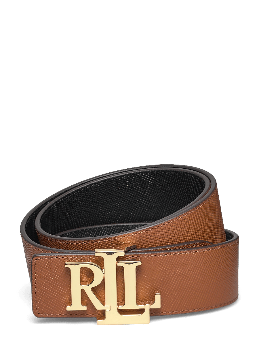 Lauren Ralph Lauren - Logo Reversible Textured Wide Belt - leather belts - lauren tan/black - 0