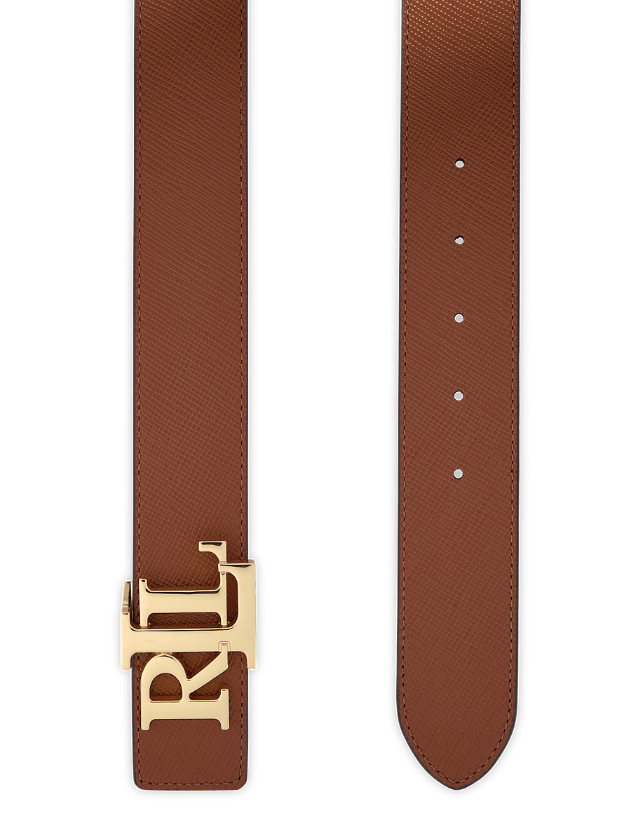 Lauren Ralph Lauren - Logo Reversible Textured Wide Belt - leather belts - lauren tan/black - 1