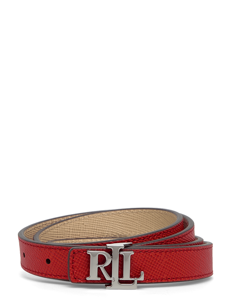 Lauren Ralph Lauren - Logo Reversible Crosshatch Skinny Belt - casual bælter - bright vermillion - 0