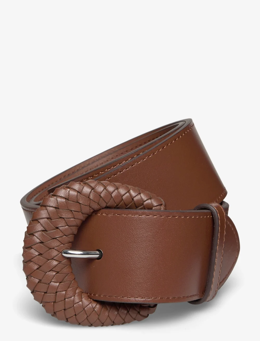Lauren Ralph Lauren - Woven-Buckle Vachetta Leather Wide Belt - casual bælter - cuoio - 0