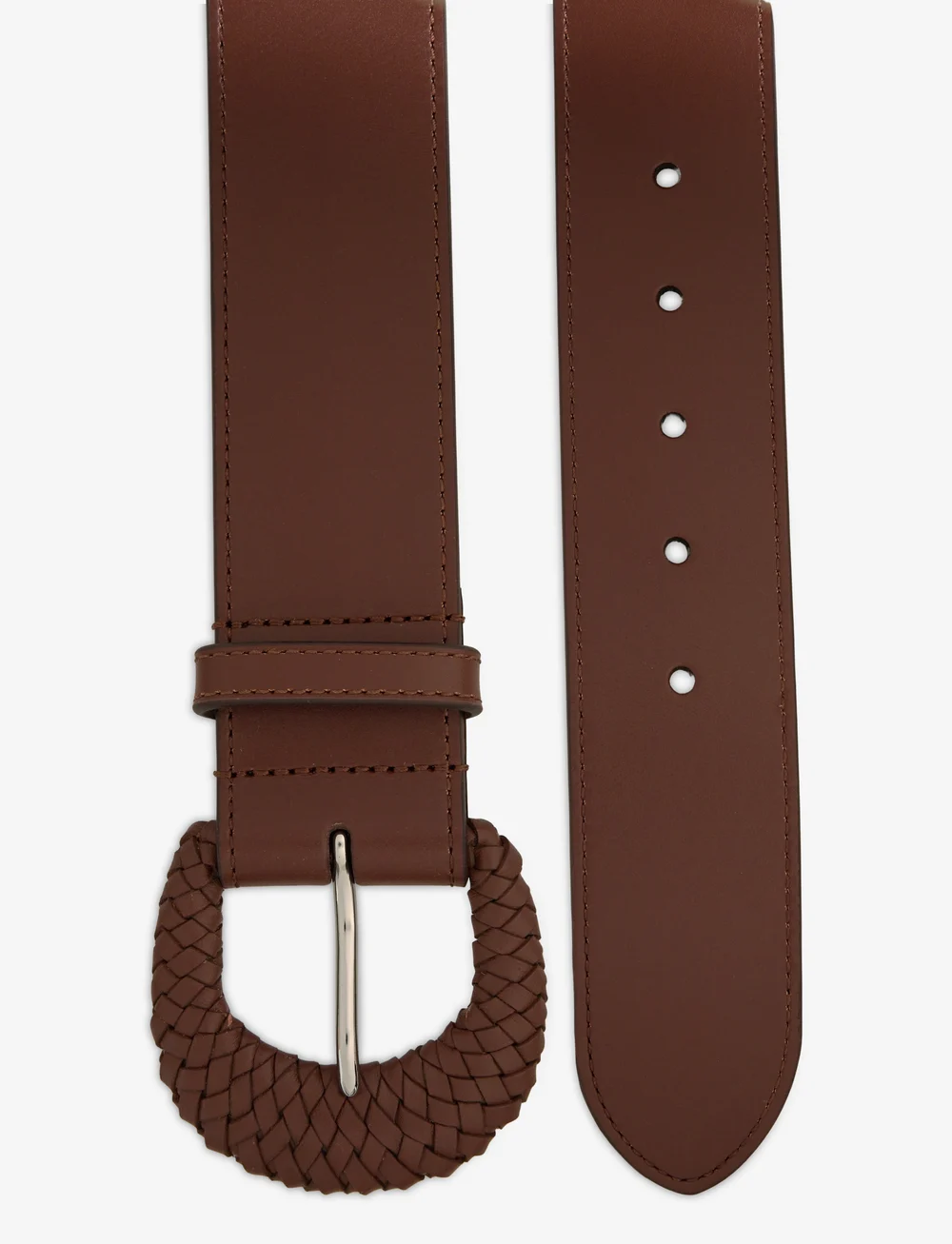 Lauren Ralph Lauren - Woven-Buckle Vachetta Leather Wide Belt - casual bælter - cuoio - 1