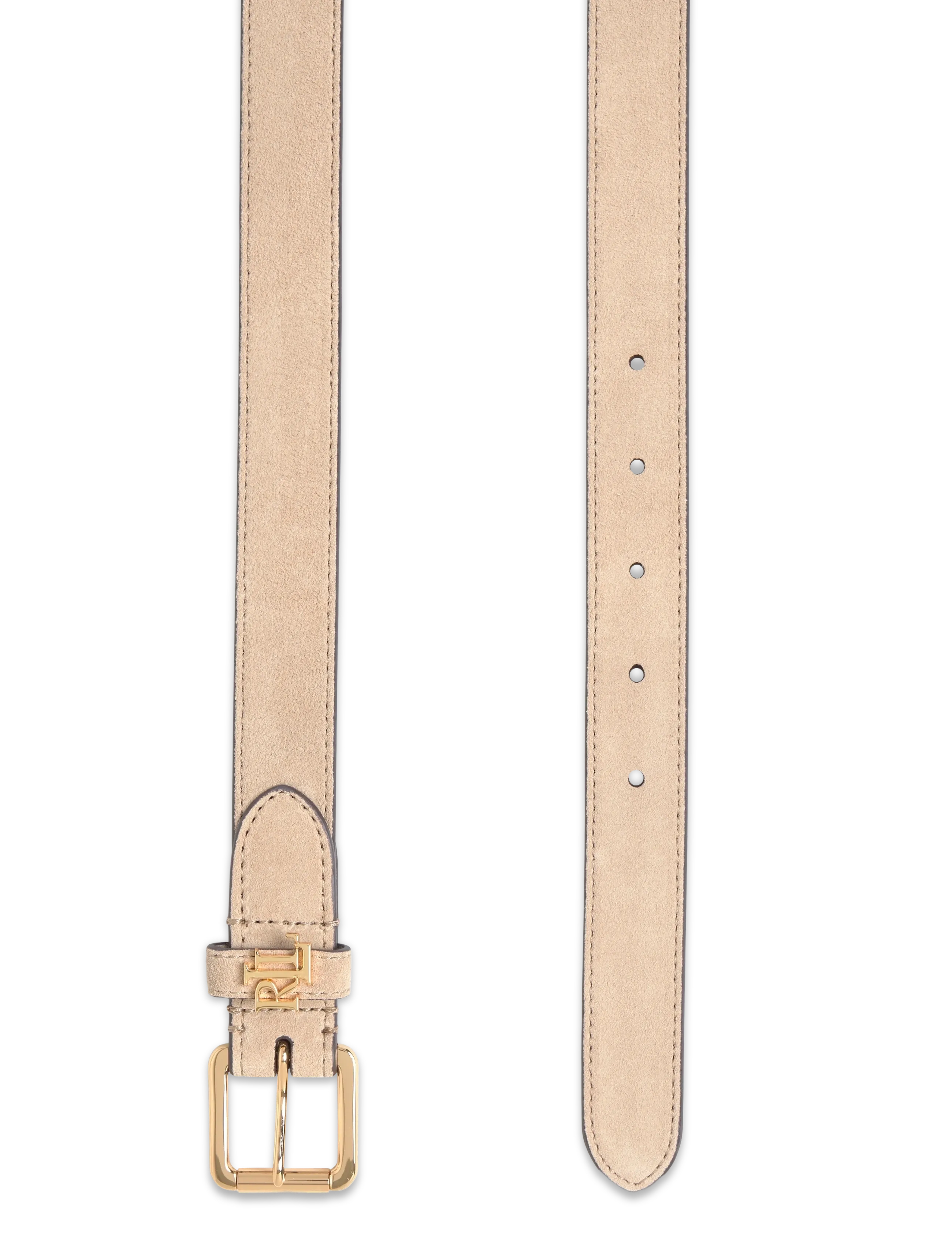 Lauren Ralph Lauren - Logo-Keeper Suede Skinny Belt - ledergürtel - birch tan - 1