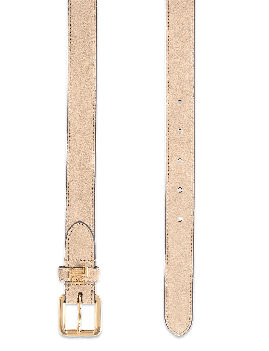 Lauren Ralph Lauren - Logo-Keeper Suede Skinny Belt - ledergürtel - birch tan - 1