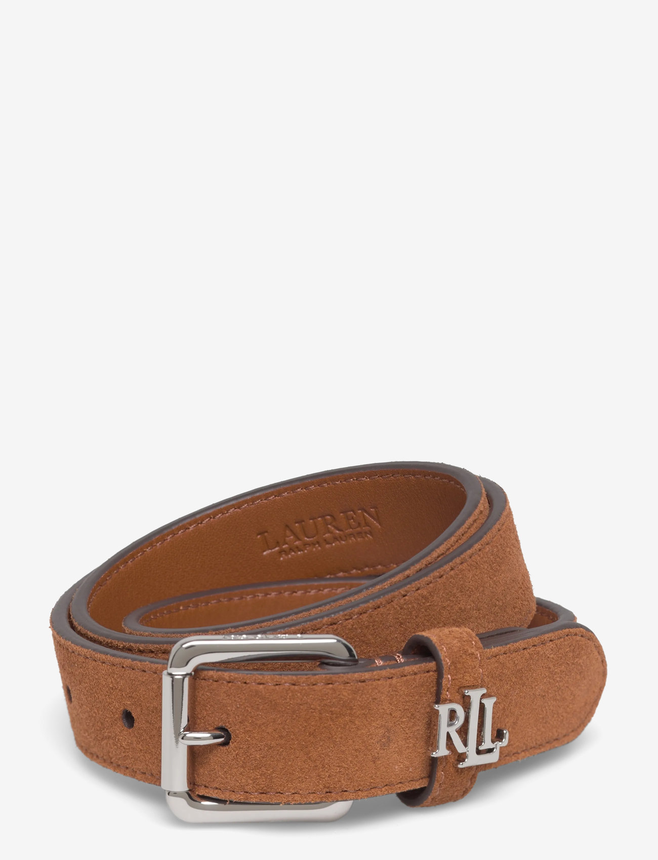 Lauren Ralph Lauren - Logo-Keeper Suede Skinny Belt - casual bælter - lauren tan - 0