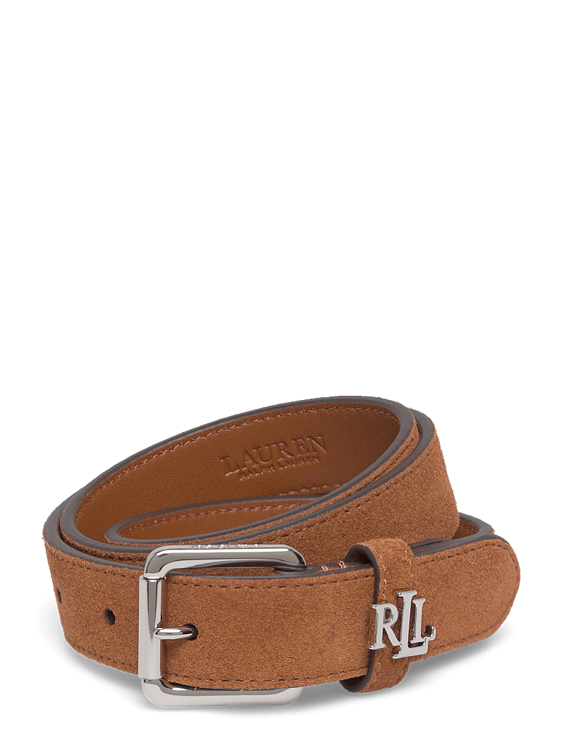 Lauren Ralph Lauren - Logo-Keeper Suede Skinny Belt - casual belts - lauren tan - 0