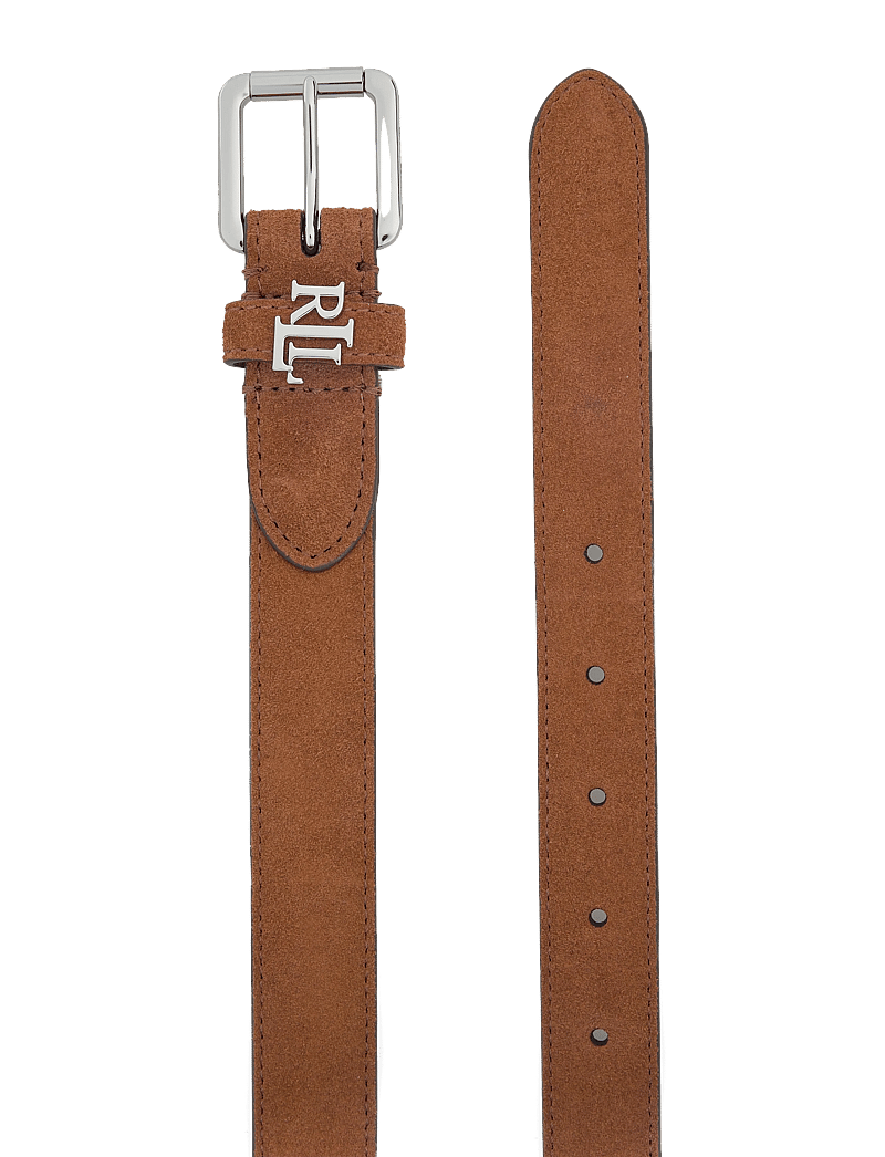 Lauren Ralph Lauren - Logo-Keeper Suede Skinny Belt - casual belts - lauren tan - 1