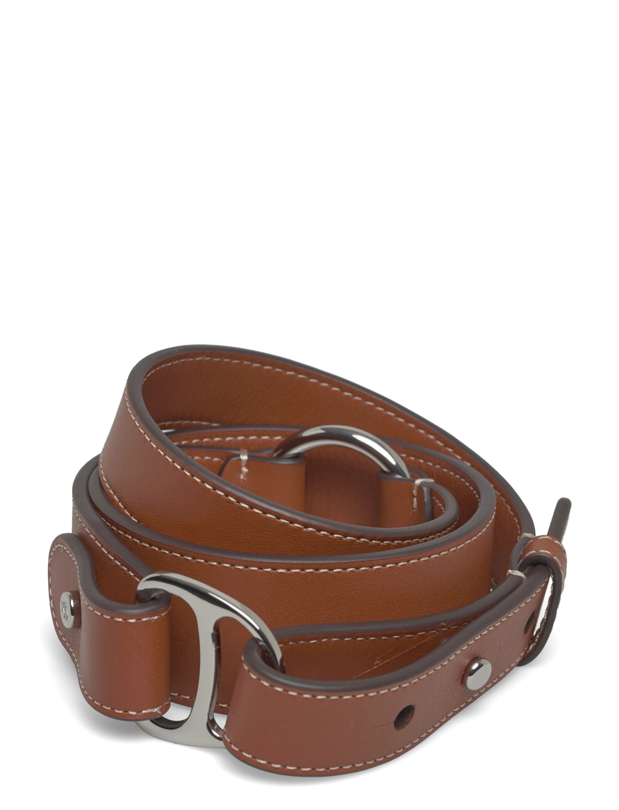 Equestrian D-Ring Leather Belt - LAUREN TAN