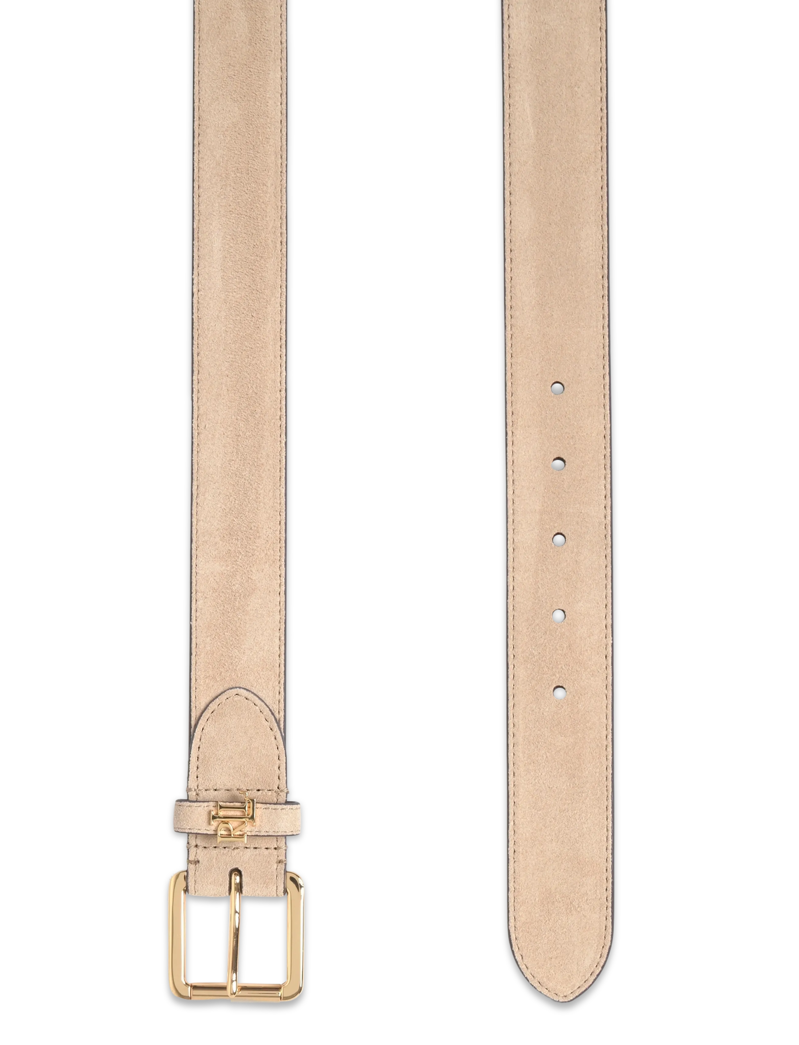 Lauren Ralph Lauren - Logo-Keeper Suede Belt - læderbælter - birch tan - 1