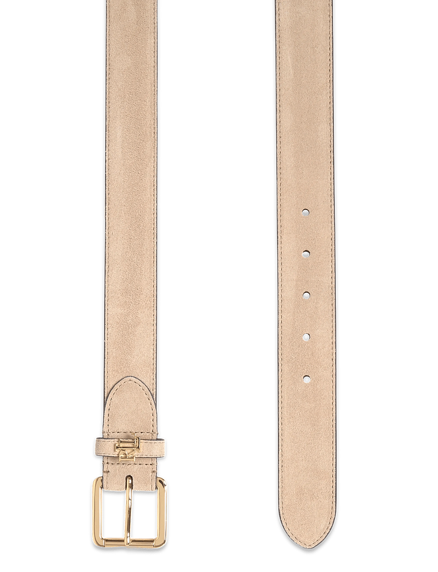 Lauren Ralph Lauren - Logo-Keeper Suede Belt - läderskärp - birch tan - 1