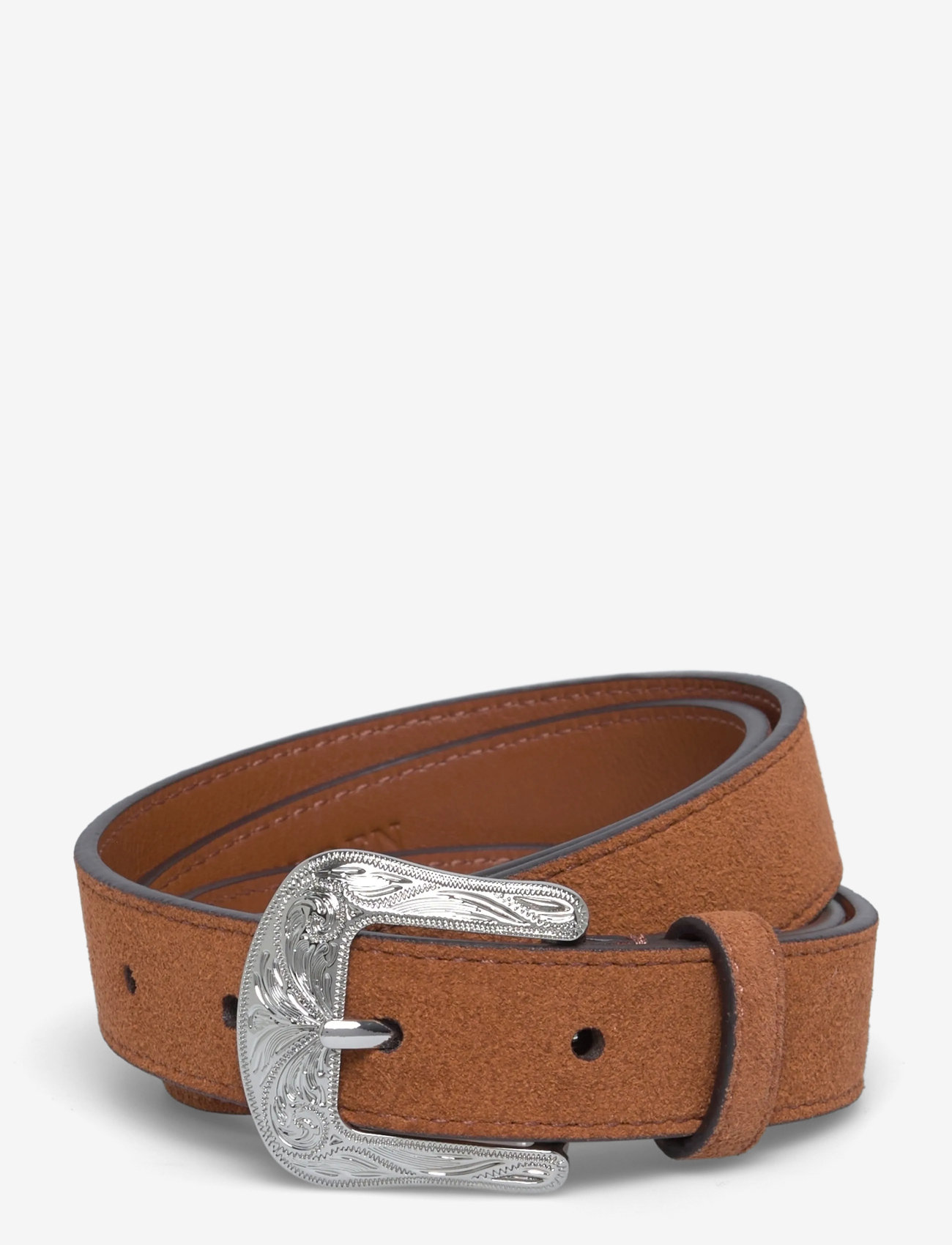 Lauren Ralph Lauren - Tooled-Buckle Leather Belt - nahkavyöt - lauren tan - 0