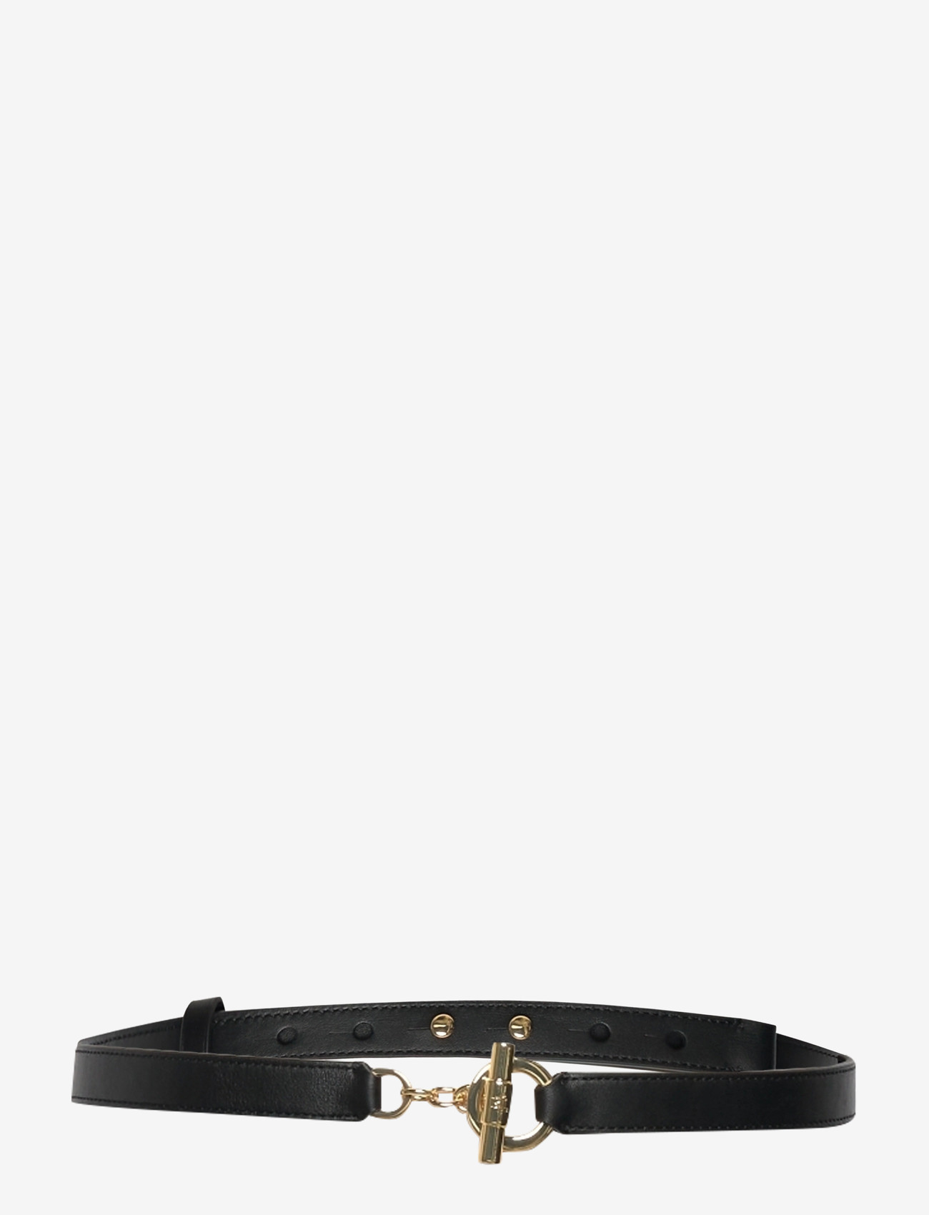 Lauren Ralph Lauren - Leather Toggle Skinny Belt - waist belts - black - 0