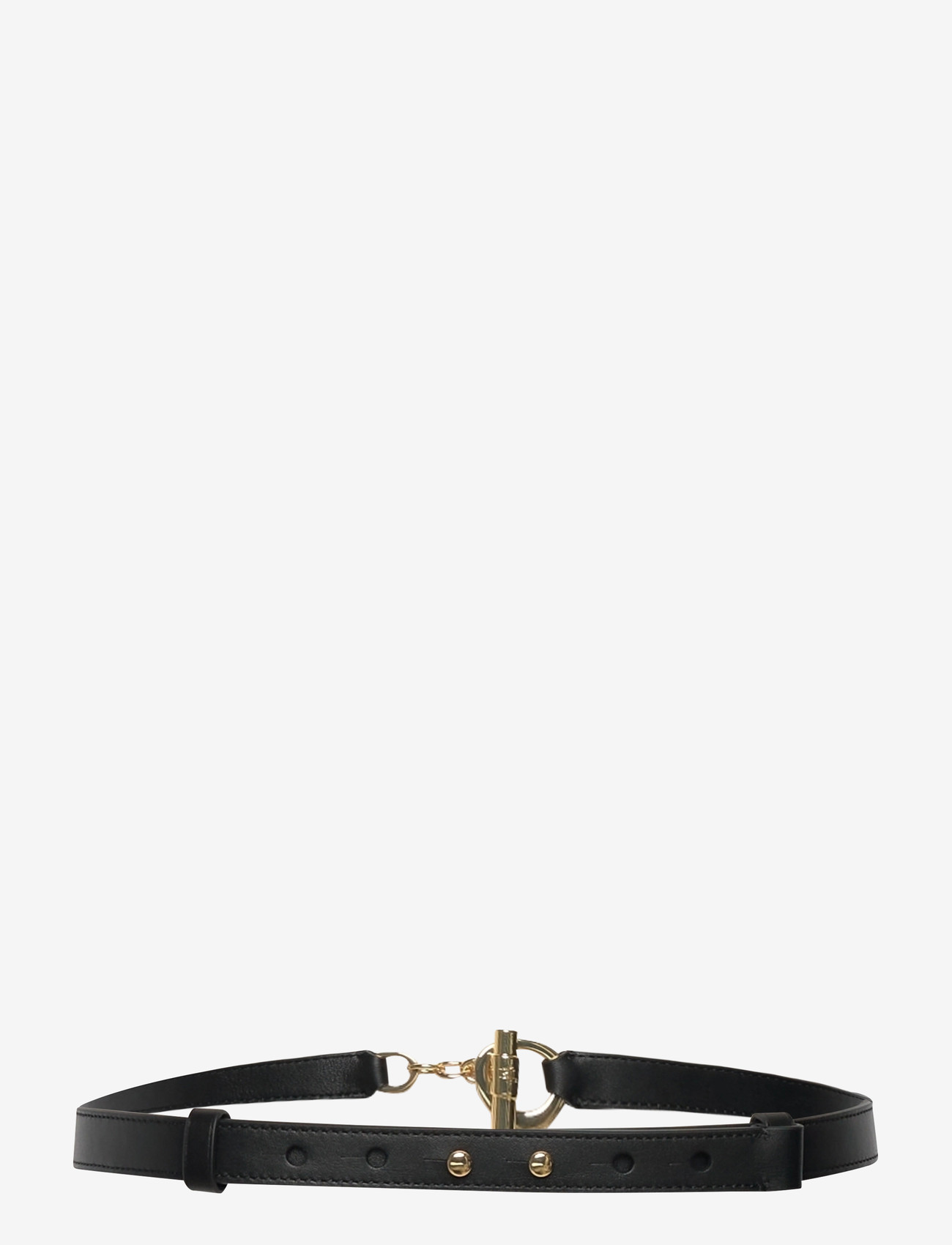 Lauren Ralph Lauren - Leather Toggle Skinny Belt - waist belts - black - 1