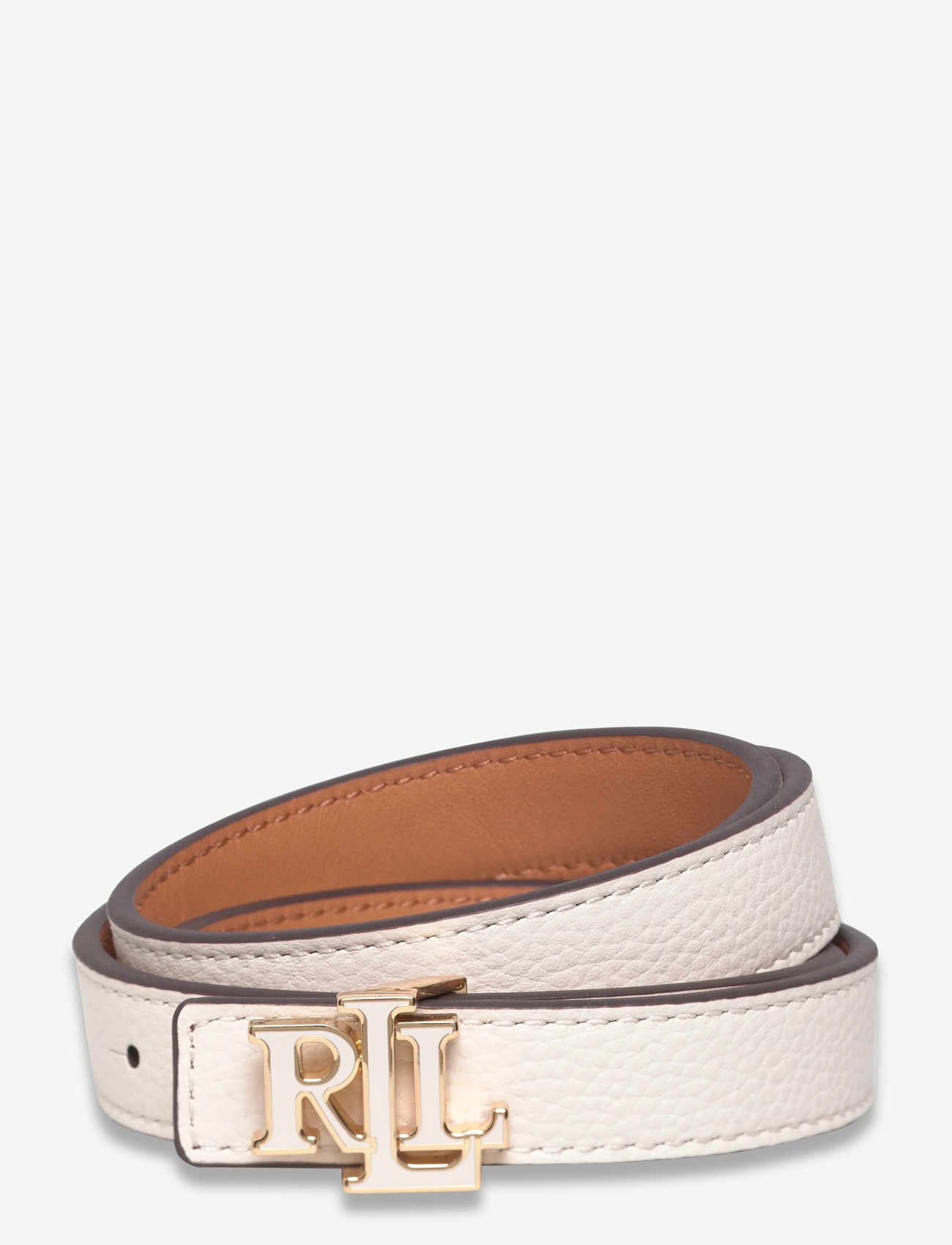 Lauren Ralph Lauren - Logo Reversible Leather Skinny Belt - vardagsskärp - soft white/classi - 0