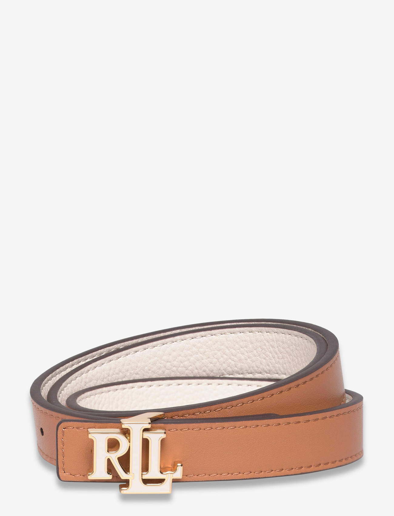 Lauren Ralph Lauren - Logo Reversible Leather Skinny Belt - vardagsskärp - soft white/classi - 1