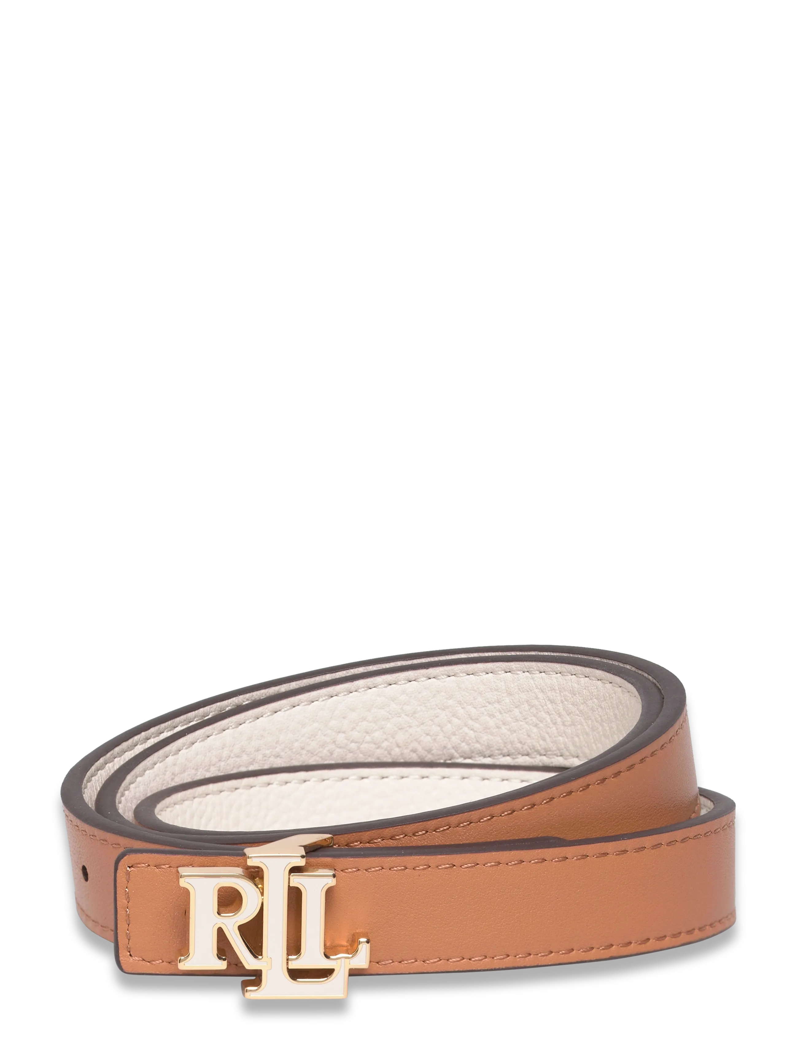 Lauren Ralph Lauren - Logo Reversible Leather Skinny Belt - ceintures en cuir - soft white/classi - 1