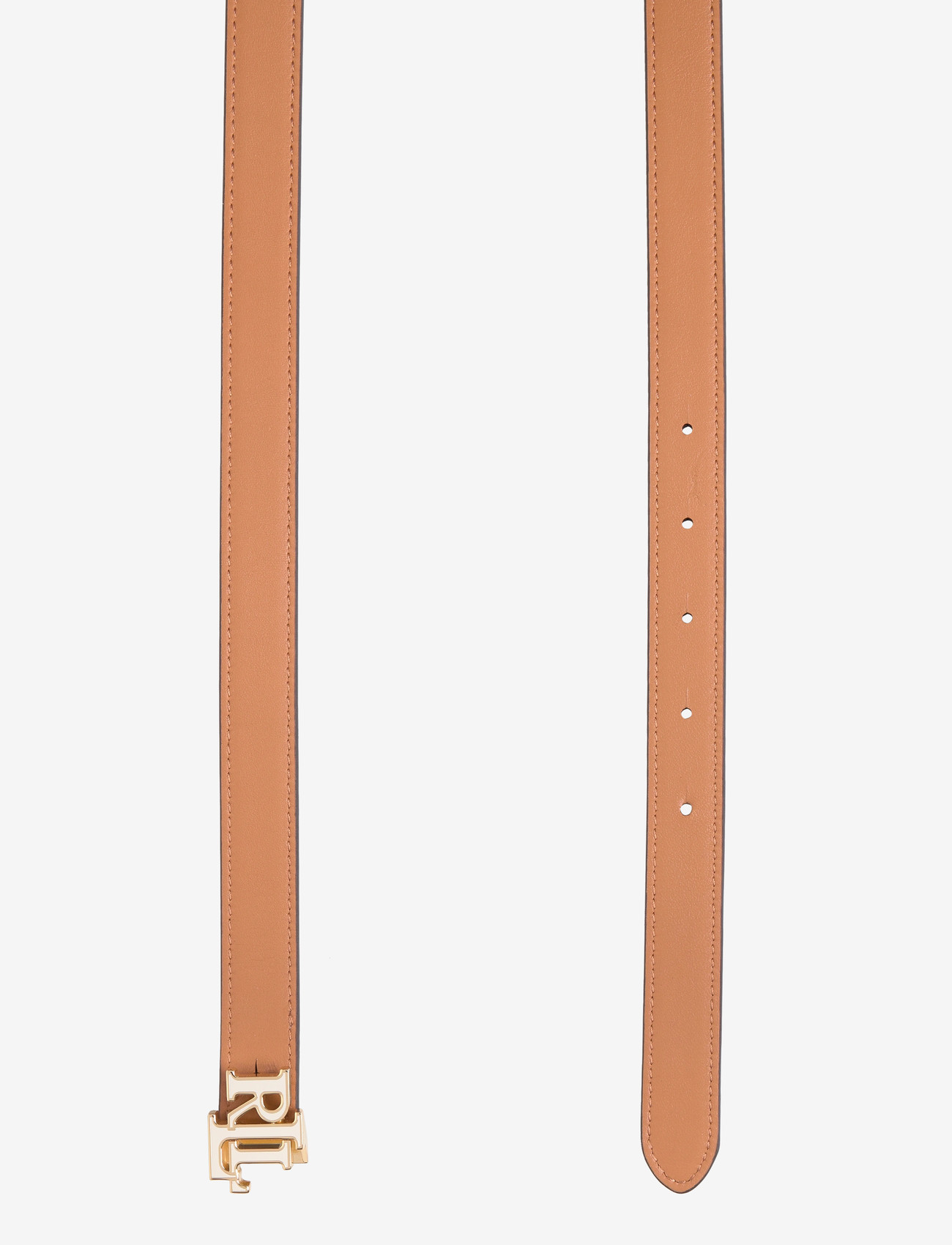 Lauren Ralph Lauren - Logo Reversible Leather Skinny Belt - vardagsskärp - soft white/classi - 4