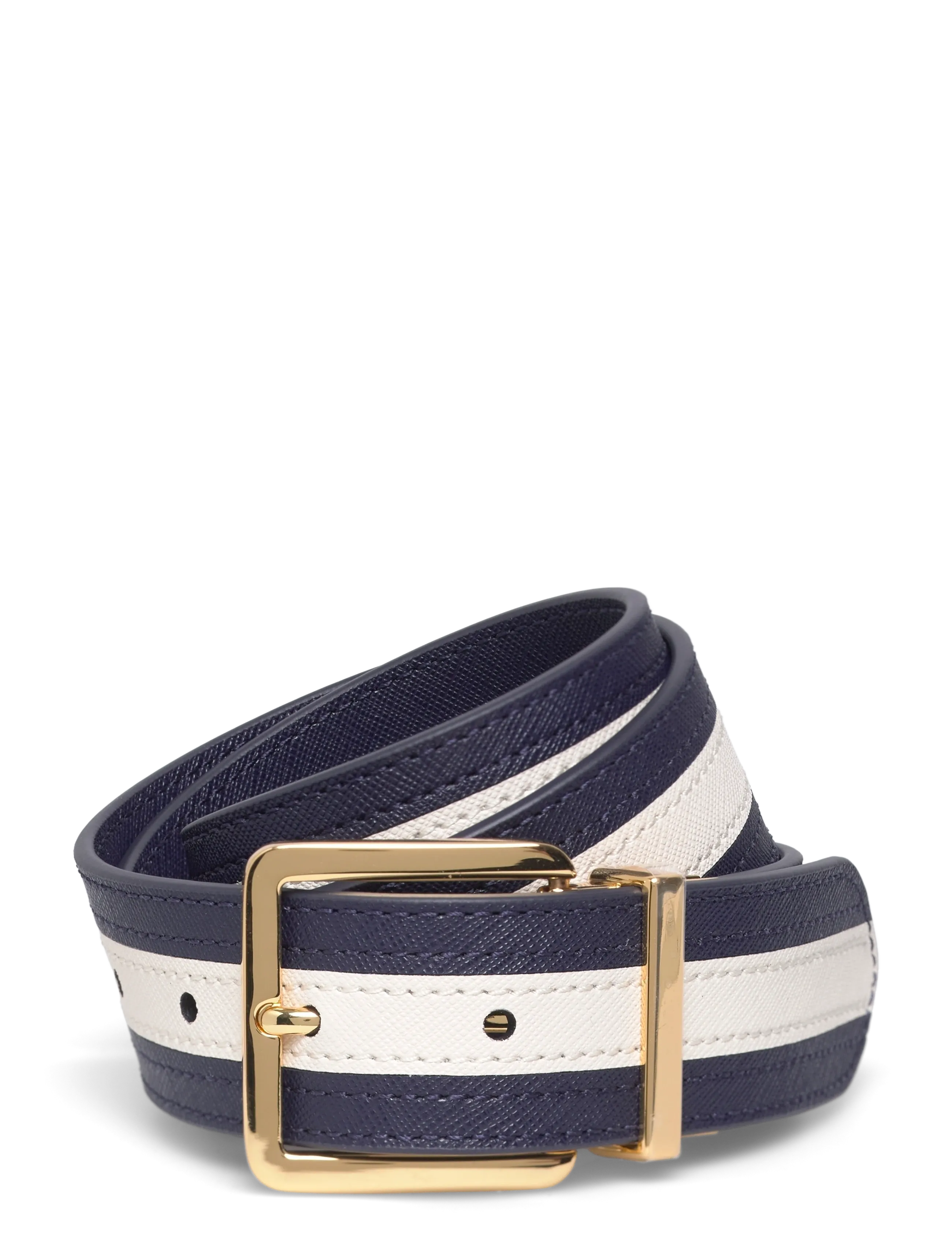 Lauren Ralph Lauren Two-Tone Reversible Crosshatch Belt, L, Navy, Belts > Casual Belt, Dame