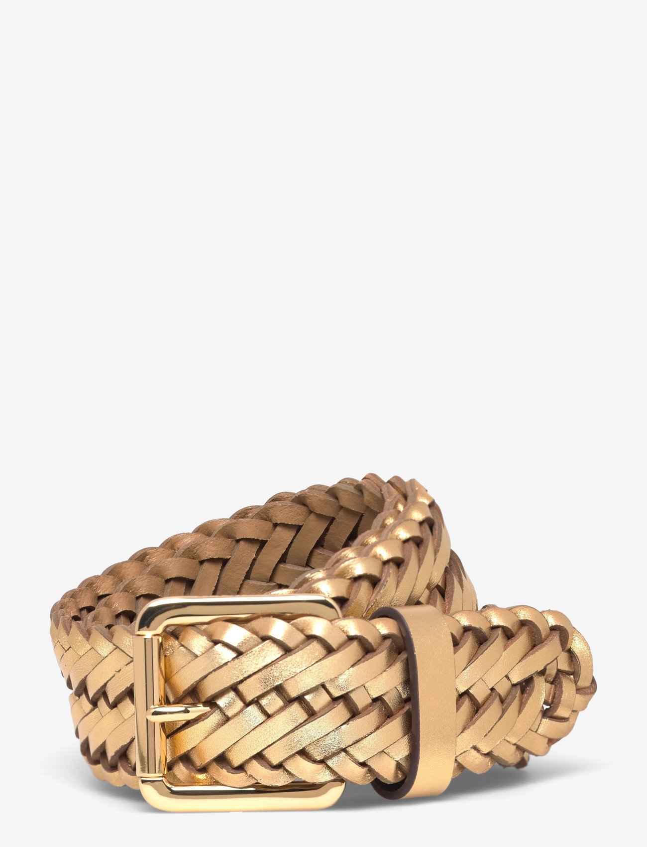 Lauren Ralph Lauren - BRAIDED MTLLC LTHR-LTHR BRD BLT-BLT - leather belts - modern gold - 0