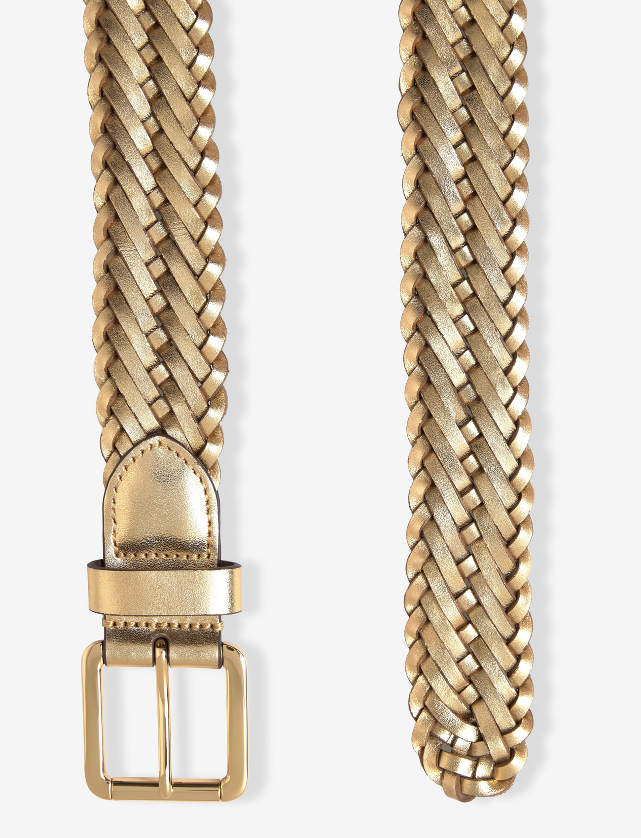 Lauren Ralph Lauren - BRAIDED MTLLC LTHR-LTHR BRD BLT-BLT - leather belts - modern gold - 1