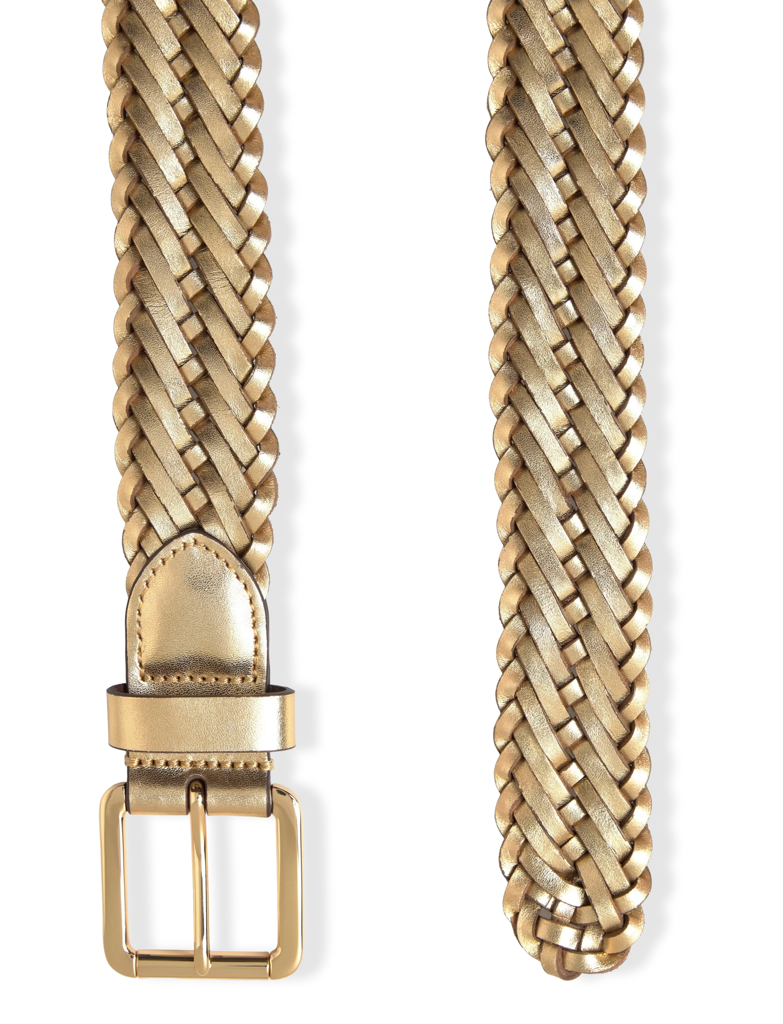 Lauren Ralph Lauren - BRAIDED MTLLC LTHR-LTHR BRD BLT-BLT - leather belts - modern gold - 1