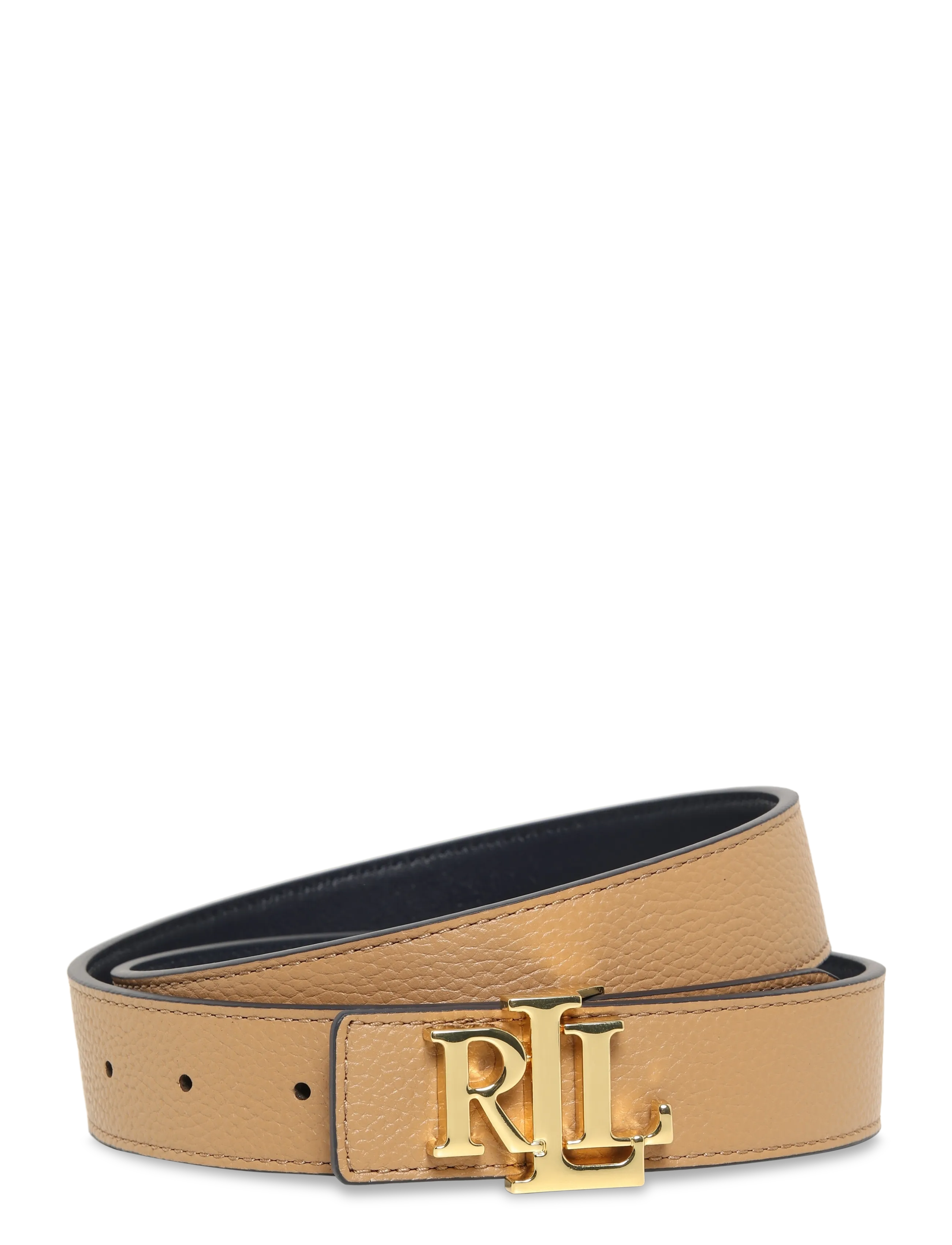 Lauren Ralph Lauren Logo Reversible Pebbled Leather Belt - Accessoarer - CAMEL/LAUREN NAVY / brown