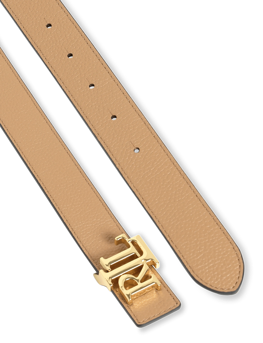 Lauren Ralph Lauren - Logo Reversible Pebbled Leather Belt - läderskärp - camel/lauren navy - 1