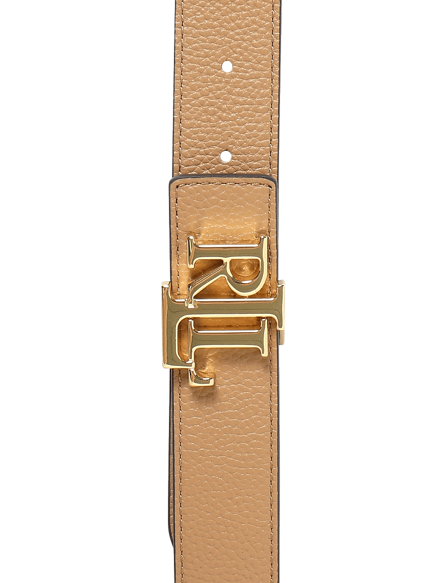 Lauren Ralph Lauren - Logo Reversible Pebbled Leather Belt - läderskärp - camel/lauren navy - 2