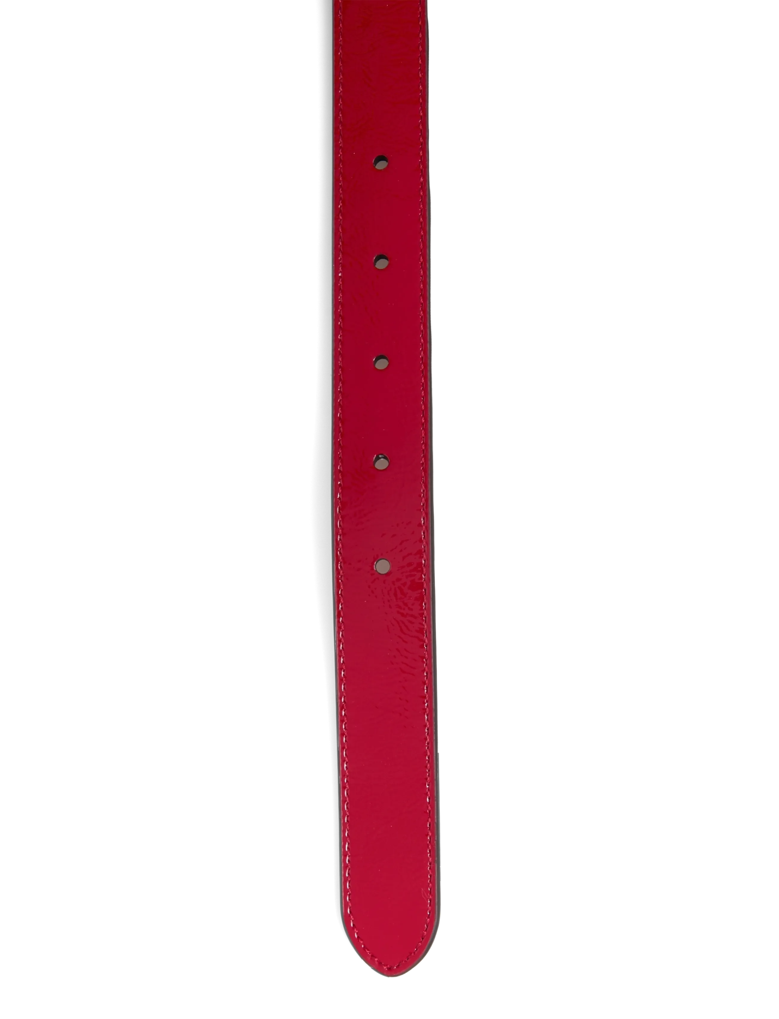 Lauren Ralph Lauren - Logo-Keeper Patent Leather Skinny Belt - læderbælter - festive red - 2