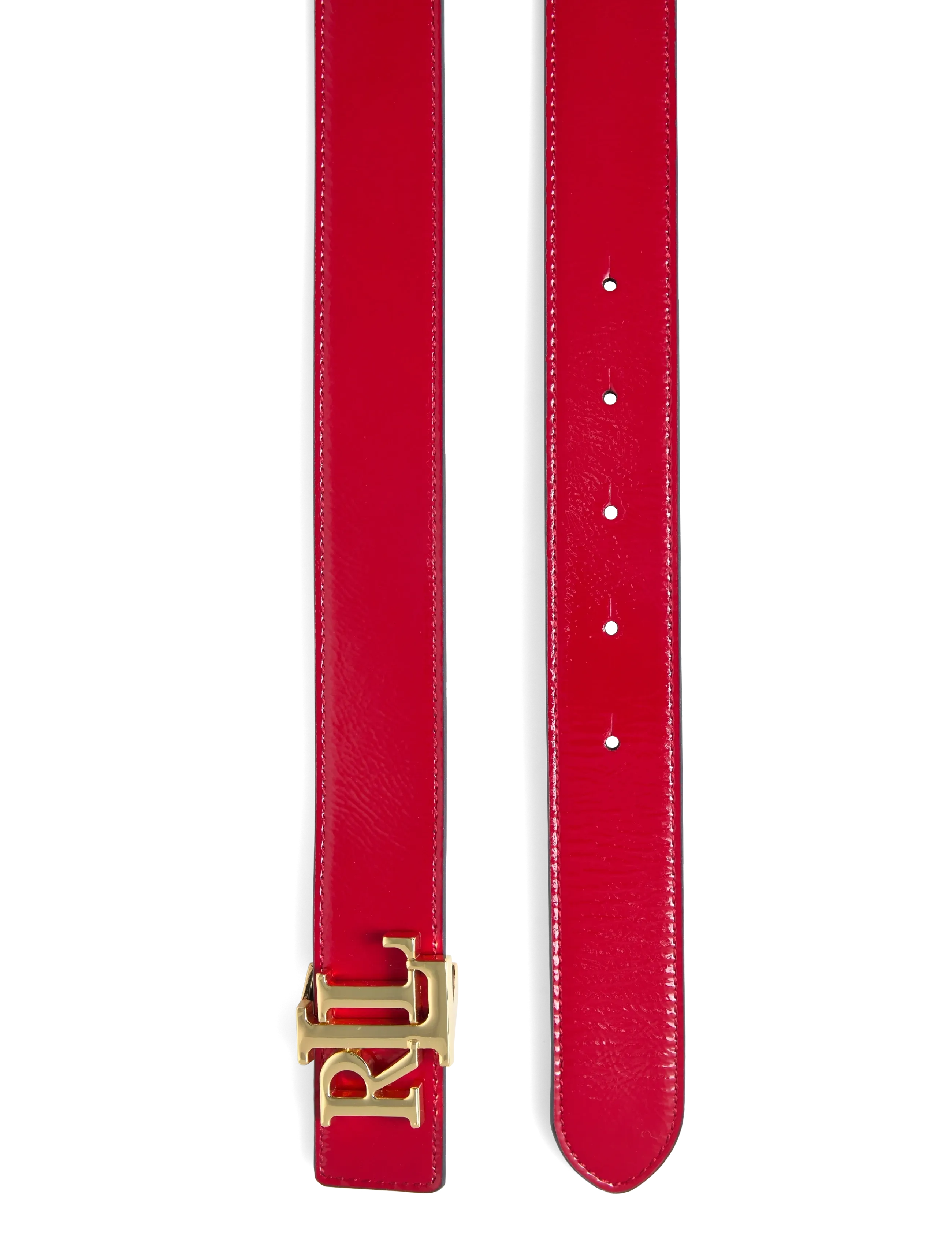 Lauren Ralph Lauren - Logo Reversible Patent Leather Belt - ceintures en cuir - festive red/refin - 1
