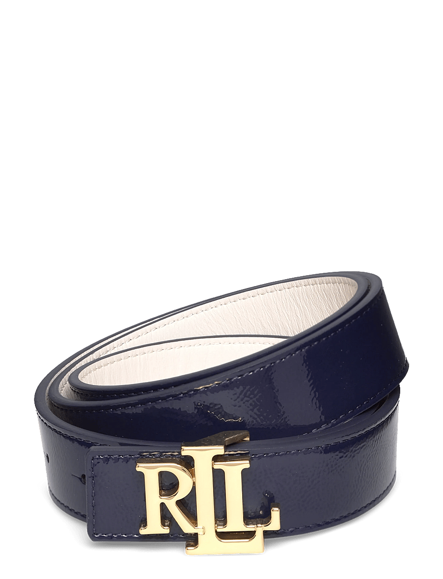 Lauren Ralph Lauren - Logo Reversible Patent Leather Belt - leren riemen - refined navy/soft - 0