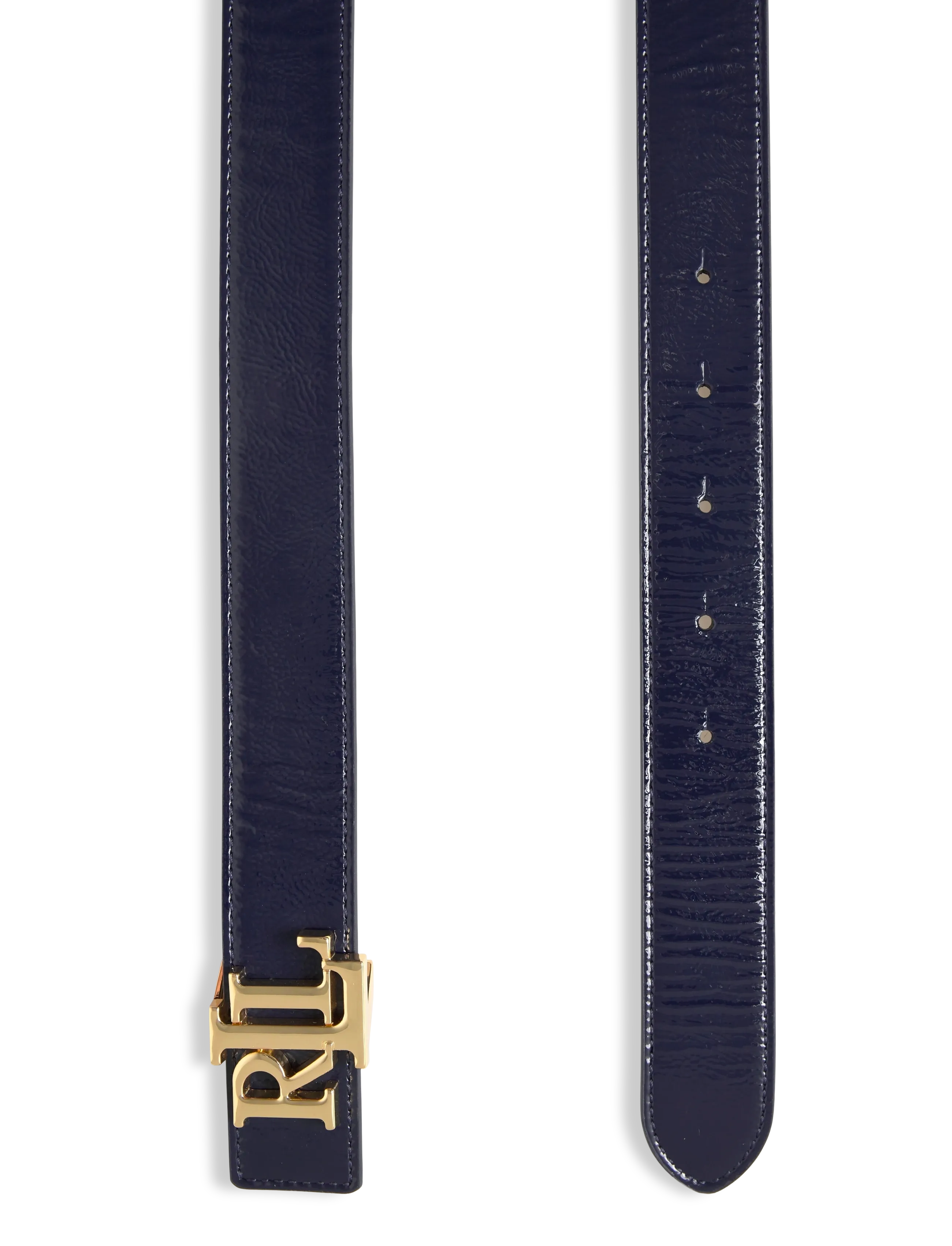 Lauren Ralph Lauren - Logo Reversible Patent Leather Belt - læderbælter - refined navy/soft - 1