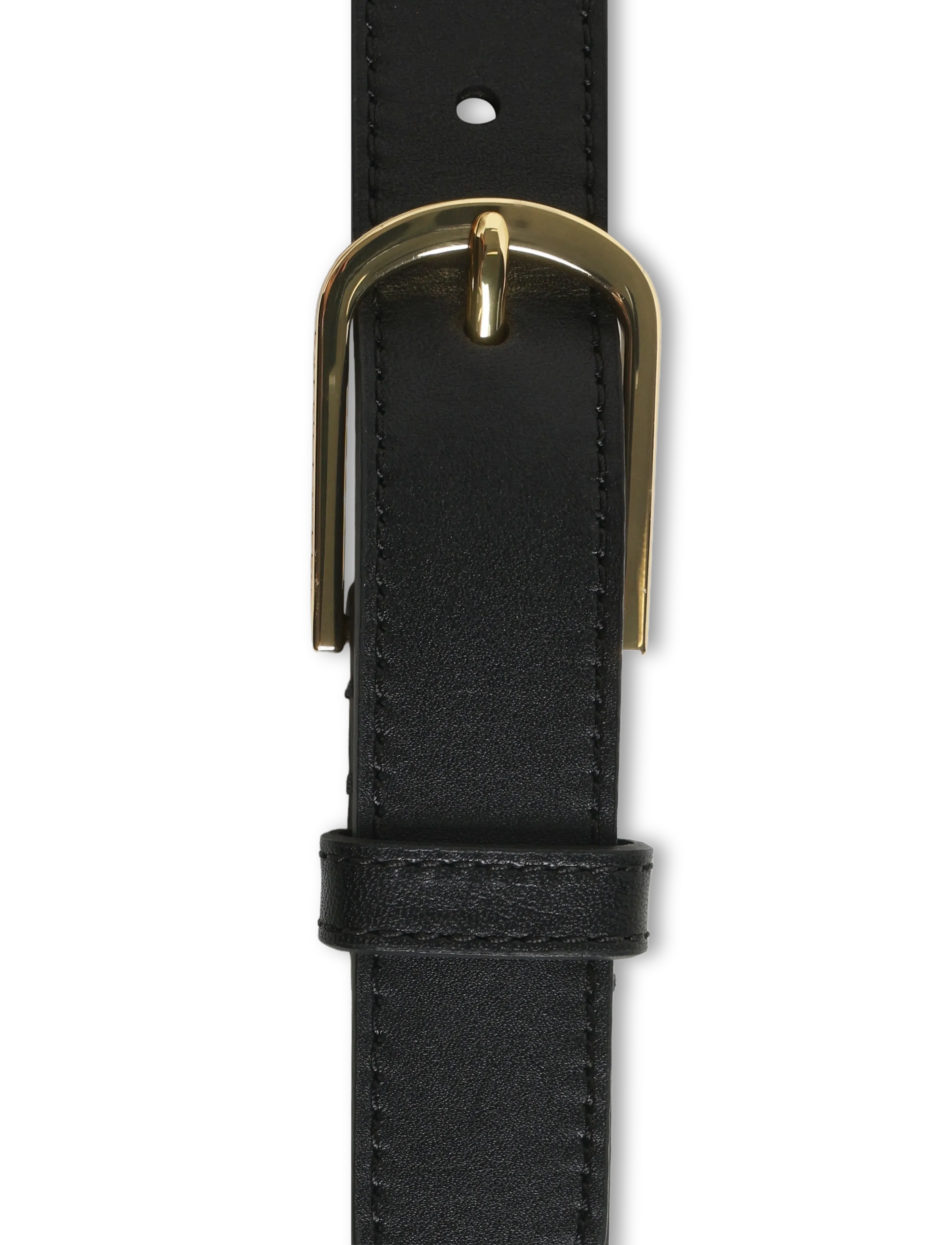 Lauren Ralph Lauren - Rounded-Buckle Leather Skinny Belt - nahkrihmad - black - 3