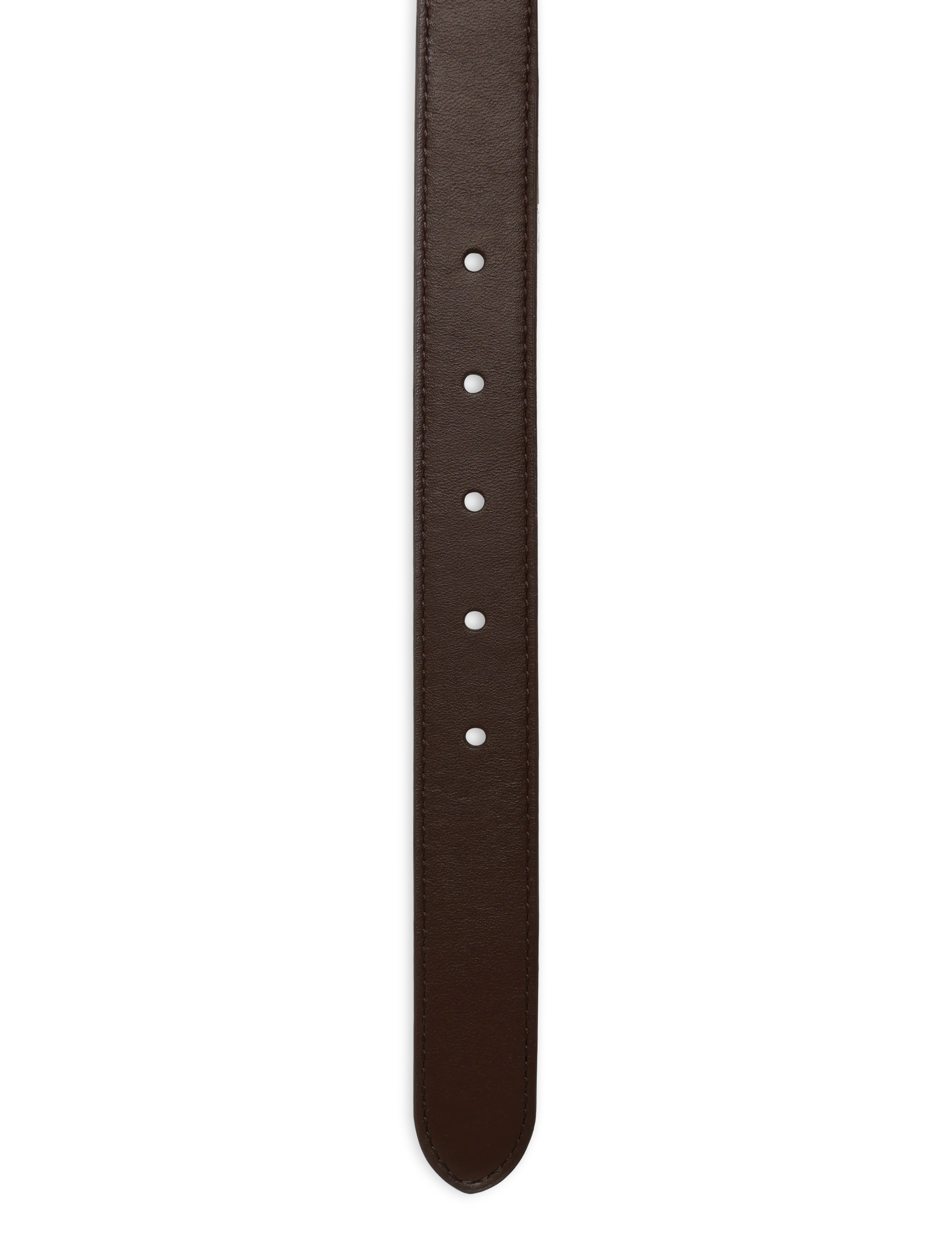 Lauren Ralph Lauren - Rounded-Buckle Leather Skinny Belt - leather belts - chestnut brown - 2