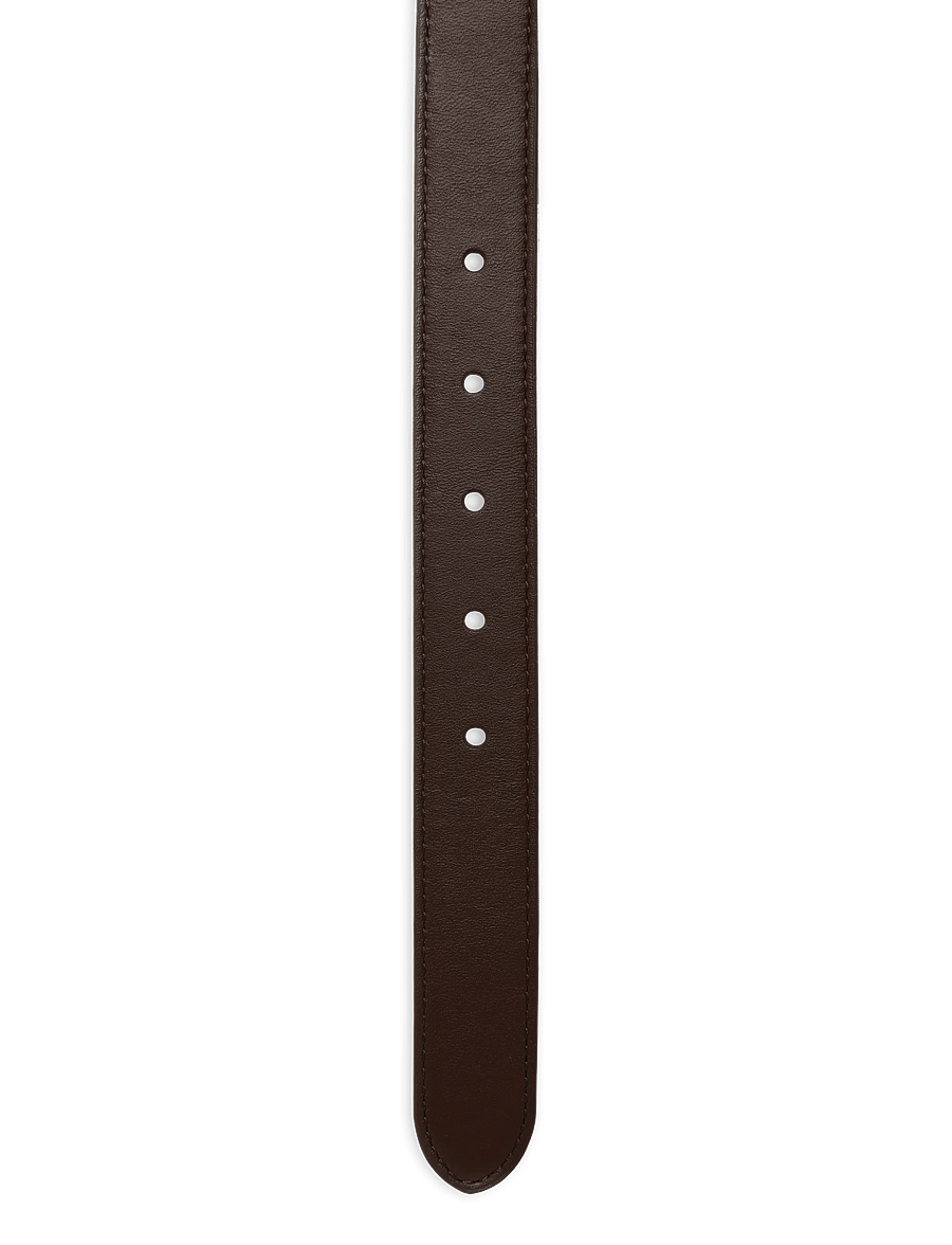 Lauren Ralph Lauren - Rounded-Buckle Leather Skinny Belt - läderskärp - chestnut brown - 2
