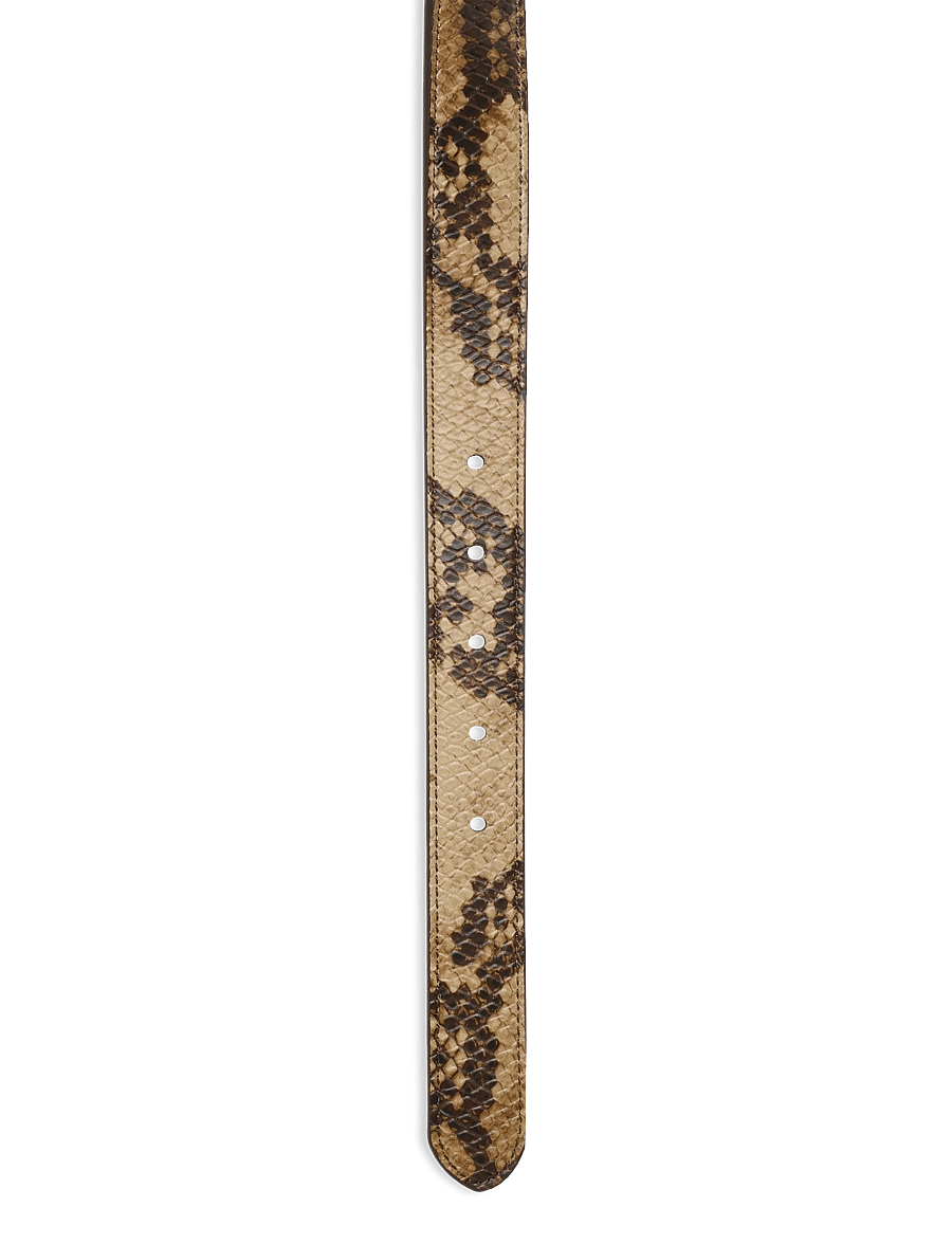 Lauren Ralph Lauren - Rounded-Buckle Embossed Skinny Belt - ledergürtel - tan multi - 3