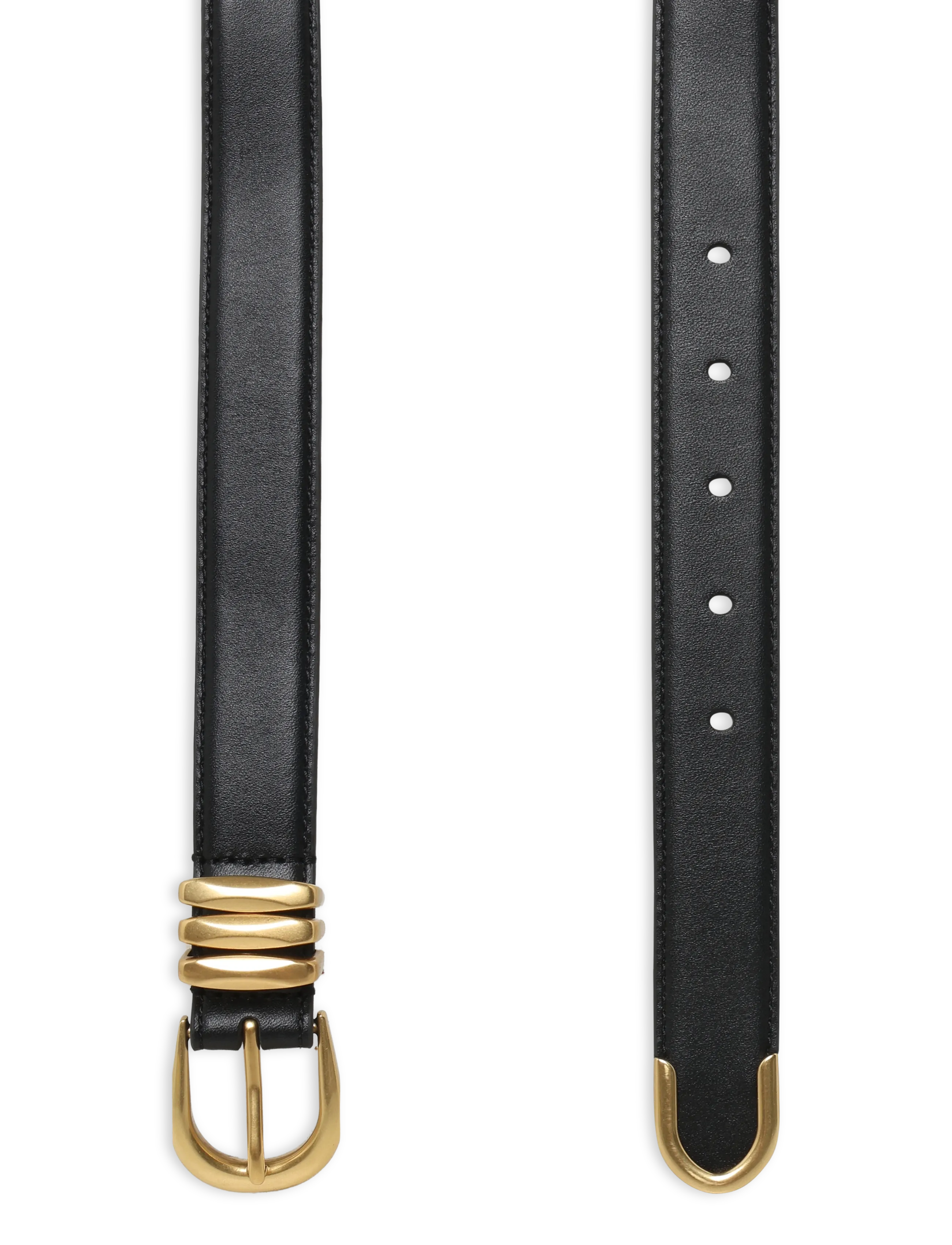 Lauren Ralph Lauren - Metal-Keeper Leather Skinny Belt - ledergürtel - black - 1