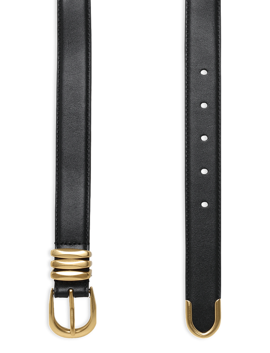 Lauren Ralph Lauren - Metal-Keeper Leather Skinny Belt - ledergürtel - black - 1