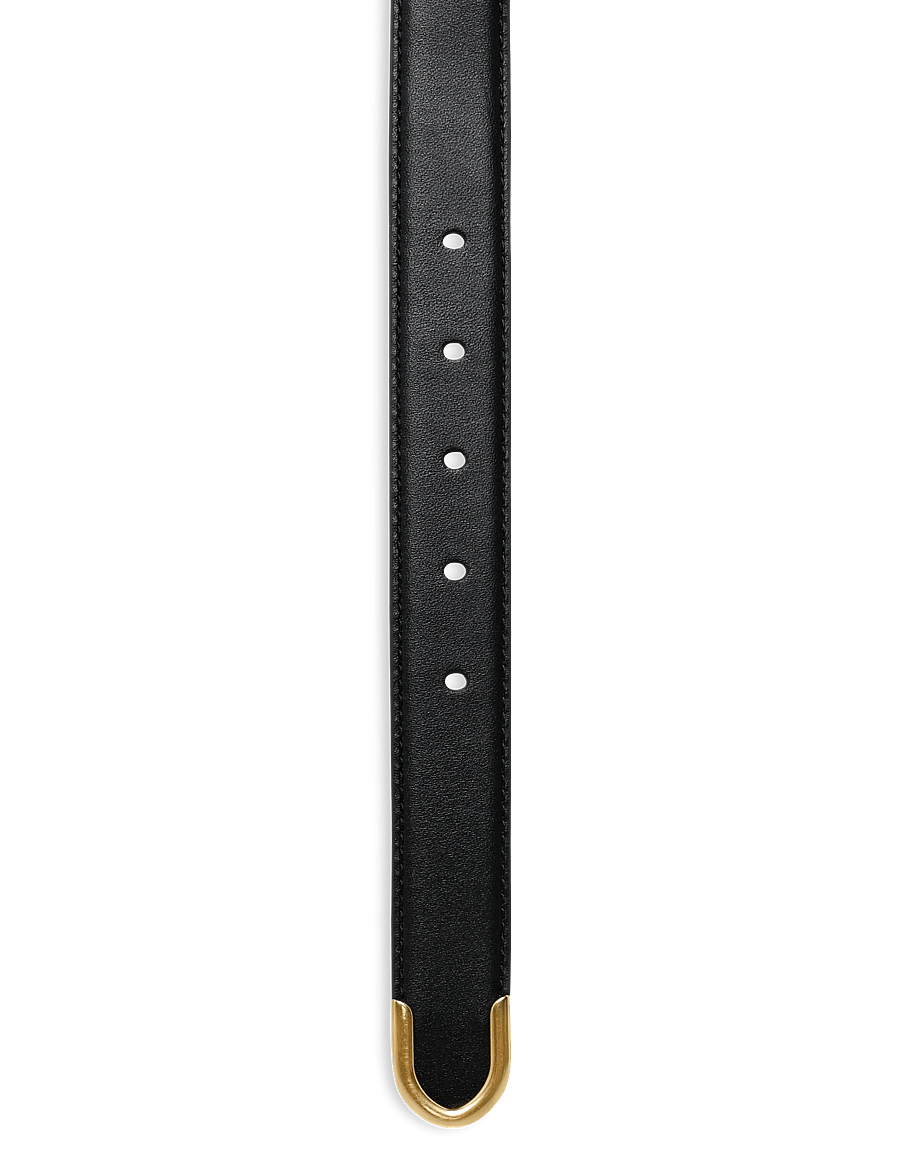 Lauren Ralph Lauren - Metal-Keeper Leather Skinny Belt - ledergürtel - black - 2