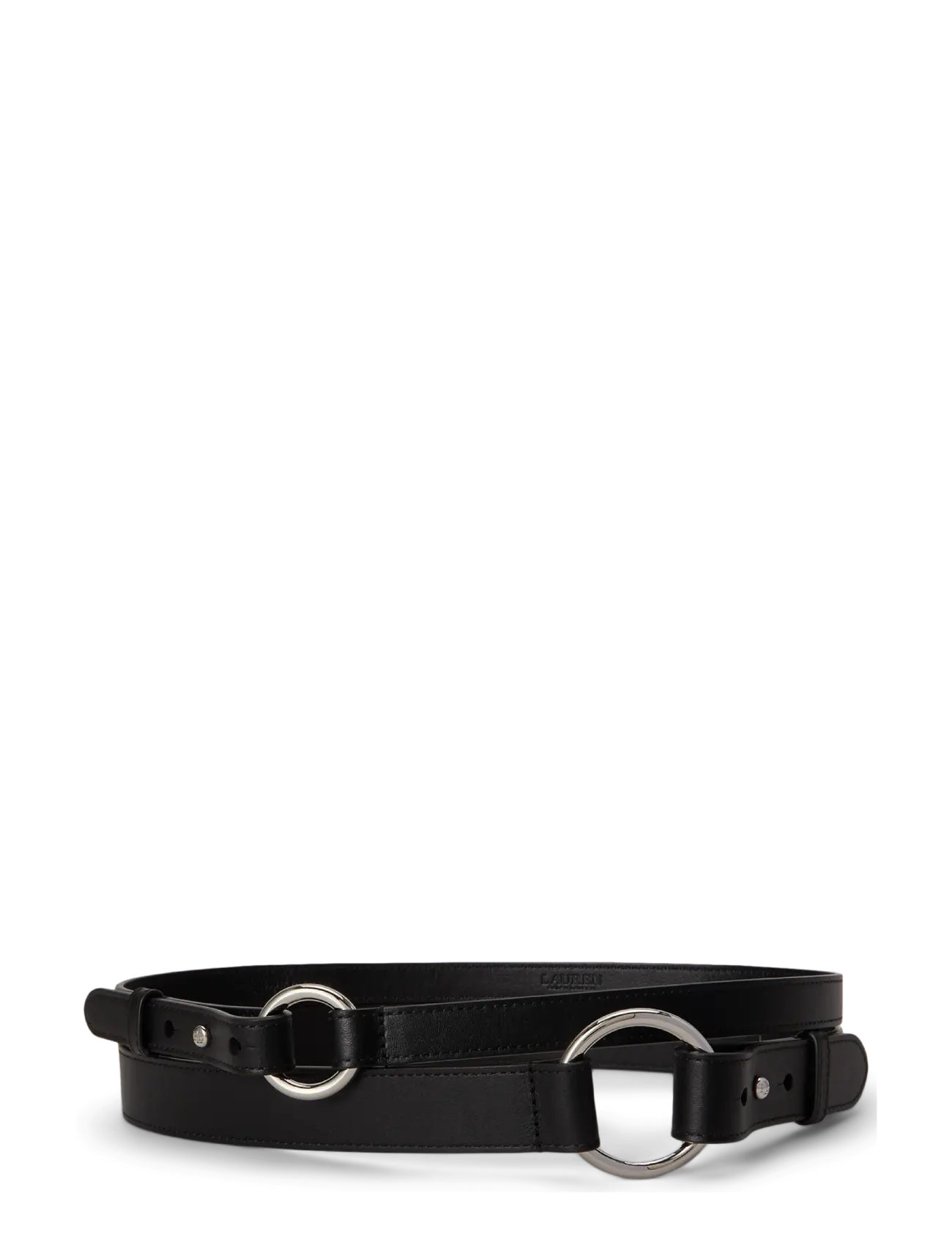 Lauren Ralph Lauren - Leather O-Ring Stacked Wide Belt - black - 1