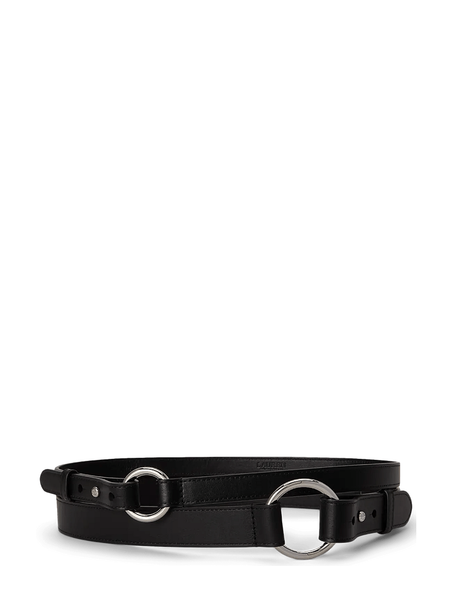 Lauren Ralph Lauren - Leather O-Ring Stacked Wide Belt - black - 1