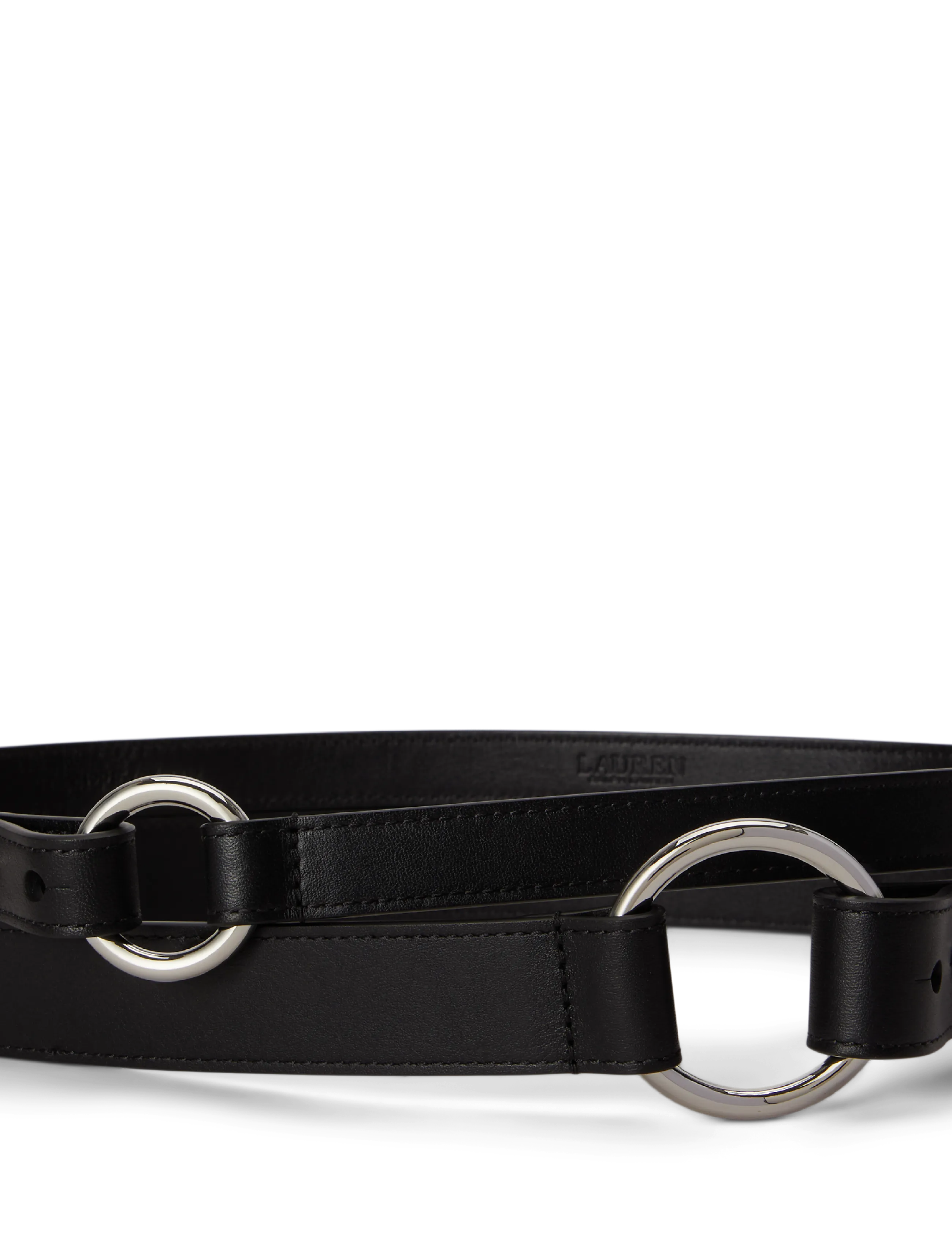 Lauren Ralph Lauren - Leather O-Ring Stacked Wide Belt - black - 2