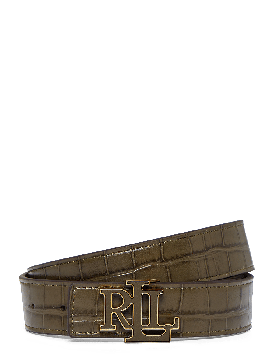 Lauren Ralph Lauren - Logo Reversible Croc-Embossed Belt - ledergürtel - botanic green/bot - 0