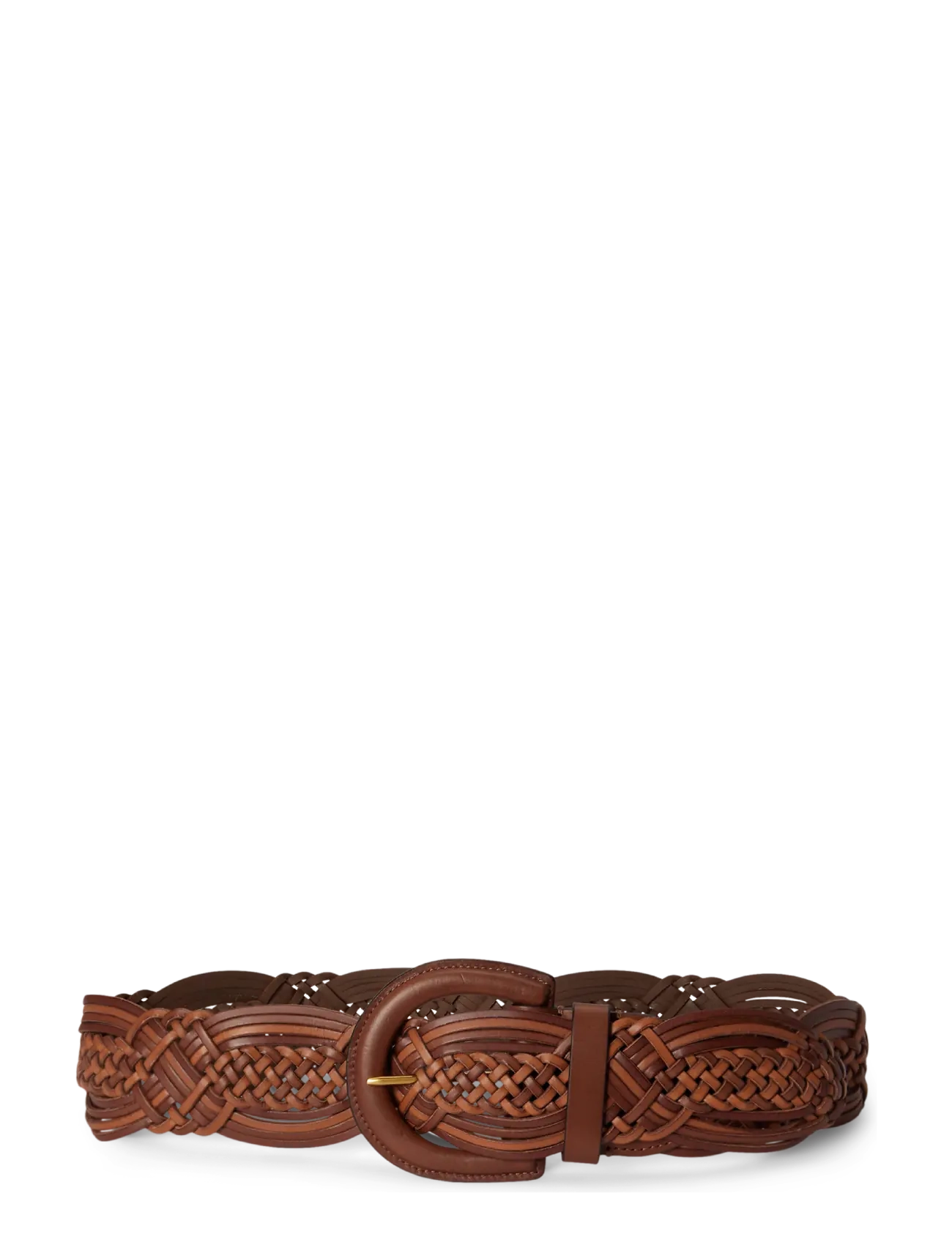 Lauren Ralph Lauren Braided Vachetta Leather Wide Belt - Ledergürtel - TAN OMBRE / brown