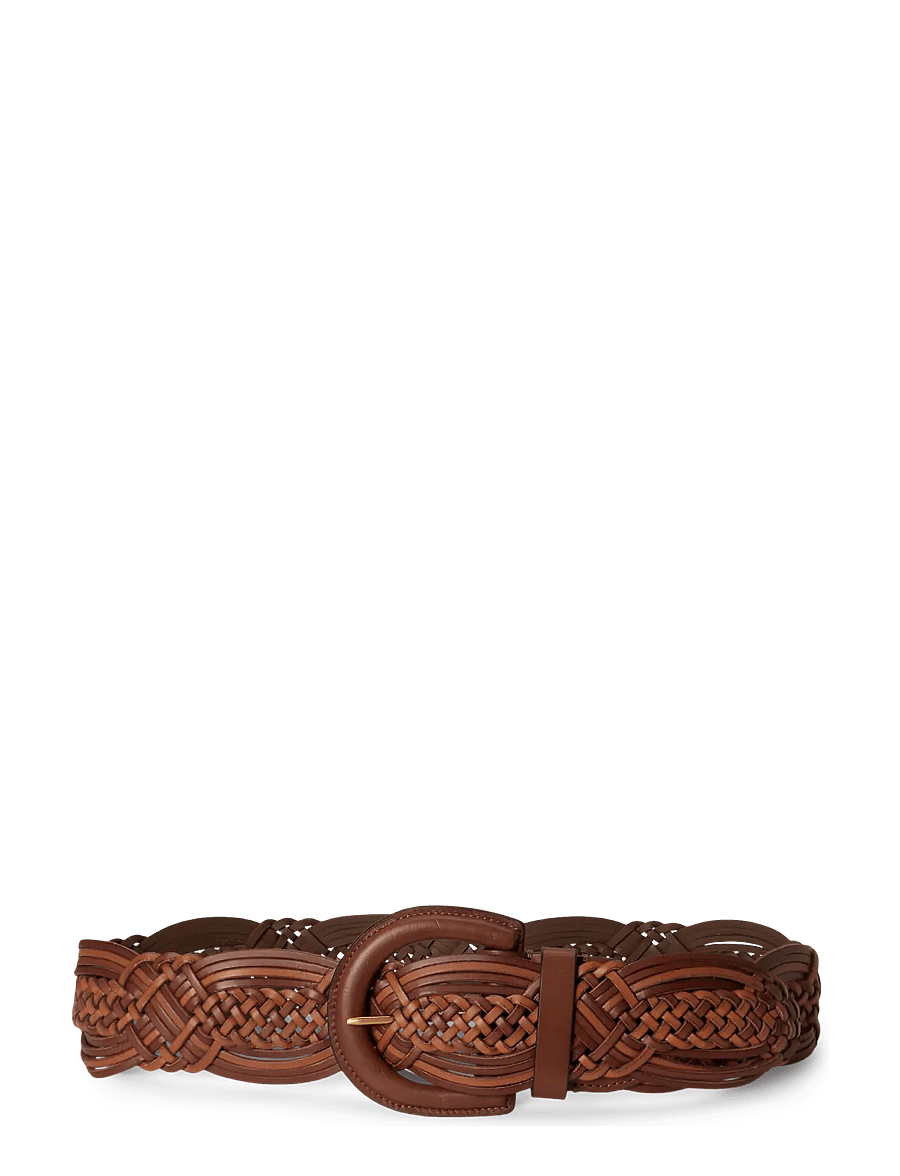 Lauren Ralph Lauren - Braided Vachetta Leather Wide Belt - læderbælter - tan ombre - 0