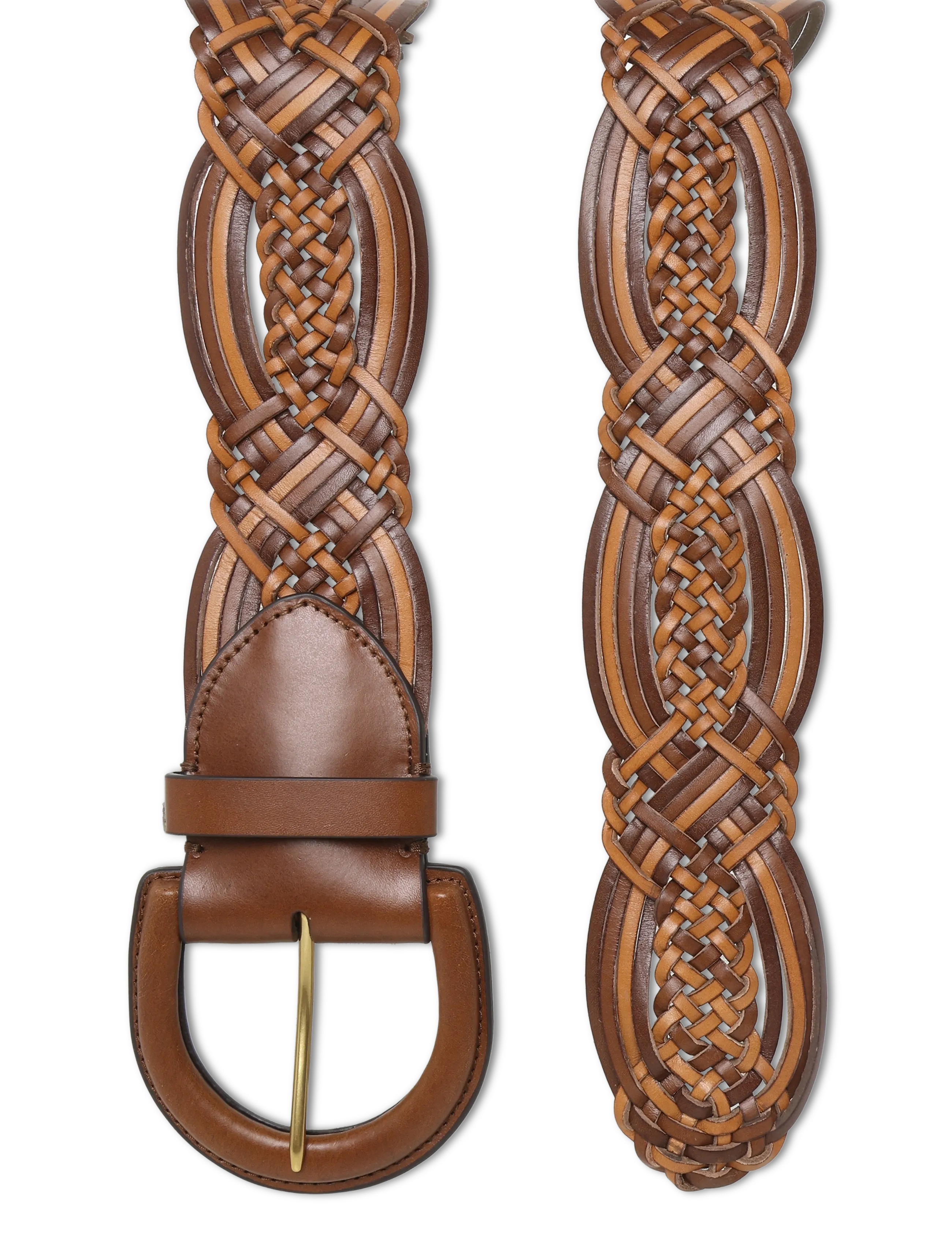 Lauren Ralph Lauren - Braided Vachetta Leather Wide Belt - læderbælter - tan ombre - 2