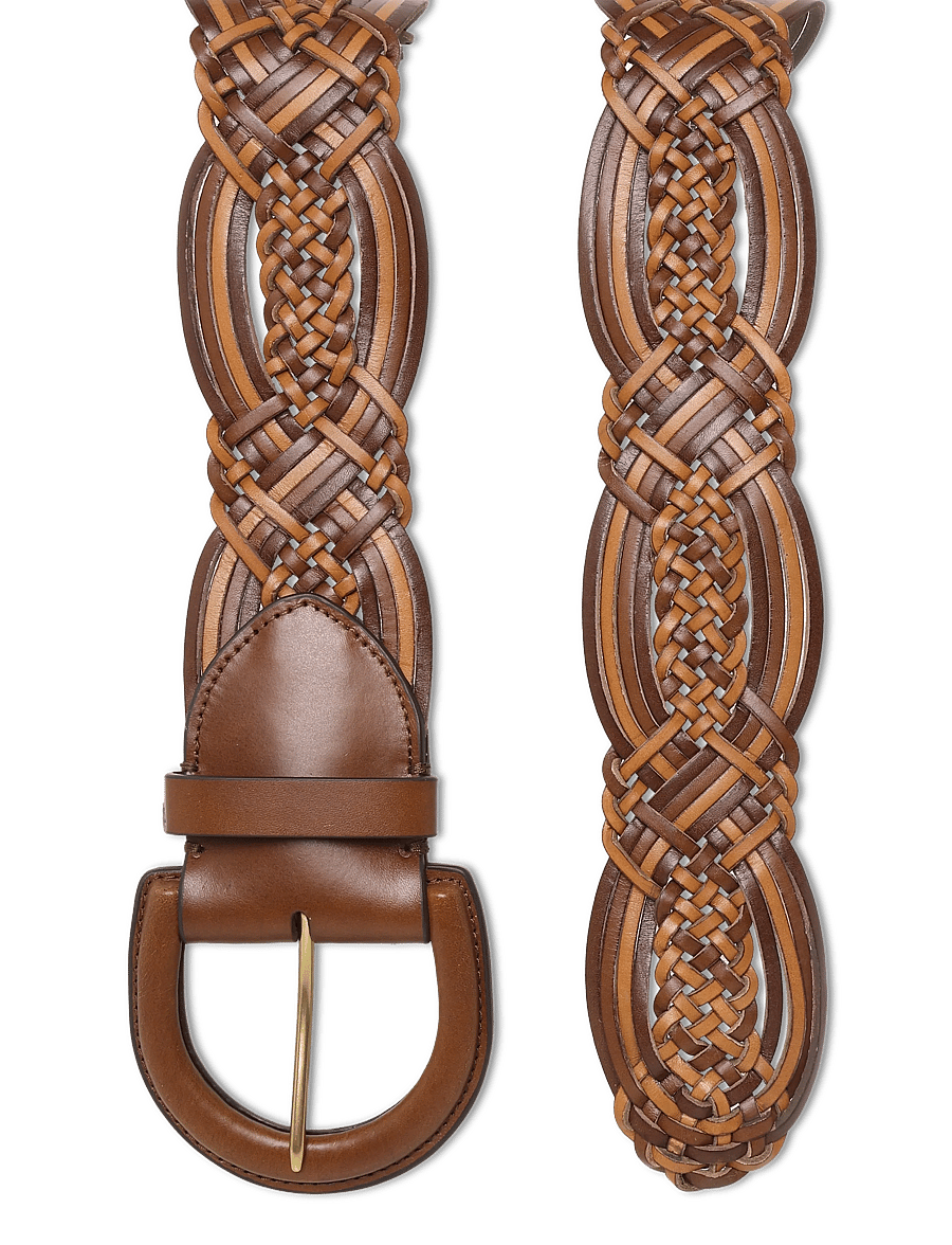 Lauren Ralph Lauren - Braided Vachetta Leather Wide Belt - læderbælter - tan ombre - 2